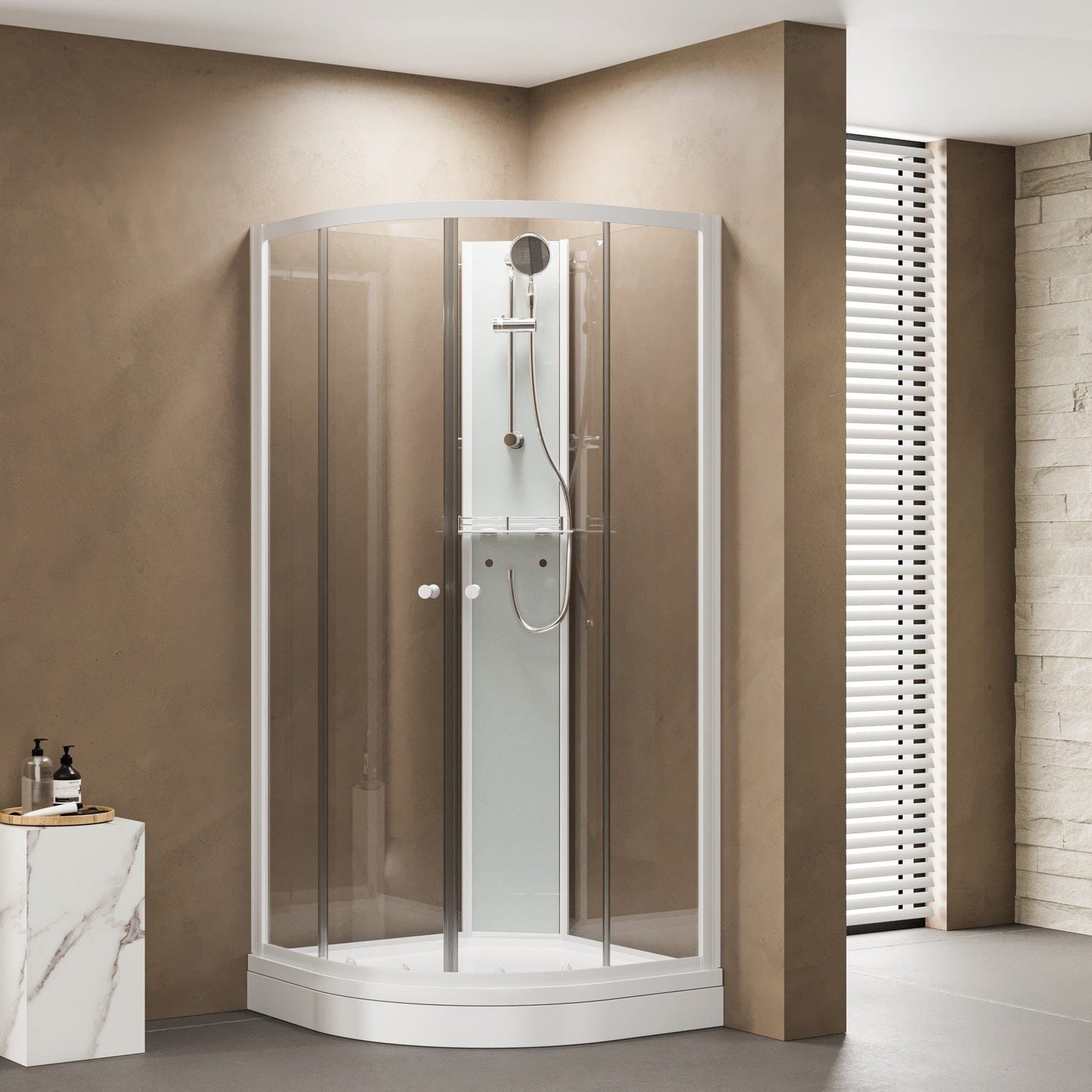 1904 Otra Dusjkabinett Hvit / 90x90cm / Klart 1904 Dusjkabinett BUN-6314411