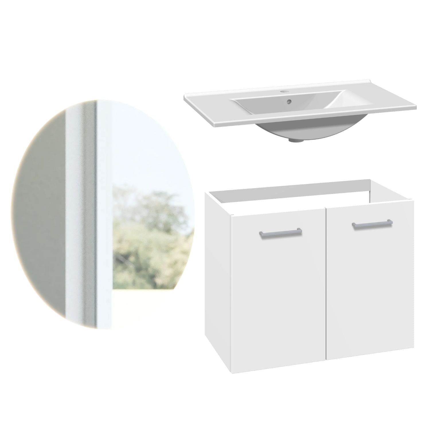 1904 Voss 3-i-1-Møbelpakke dør Hvit matt / 80cm / Sval rundt 1904 Møbelpakke bad BUN-7041033SR80