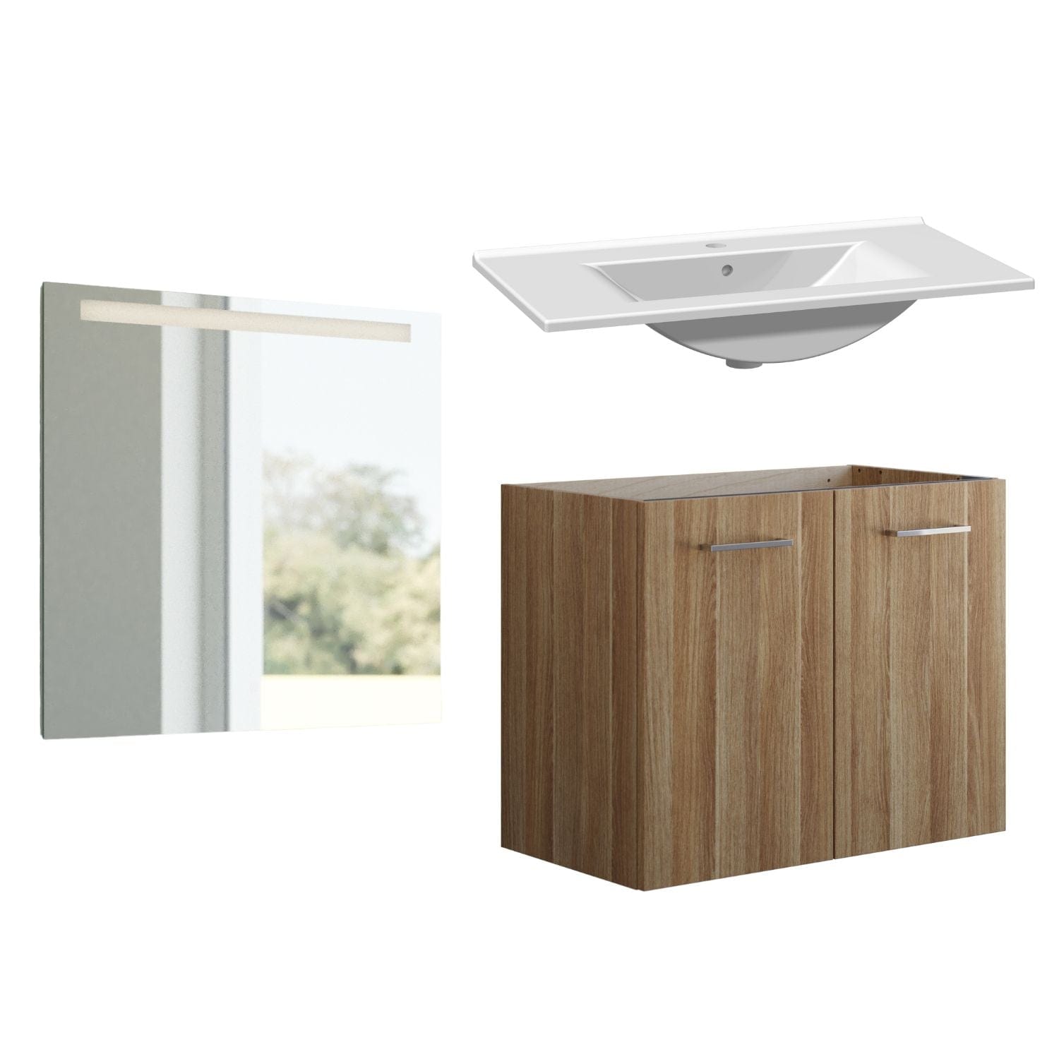 1904 Voss 3-i-1-Møbelpakke dør Varm eik / 80cm / Selje firkantet 1904 Møbelpakke bad BUN-7036994SF80