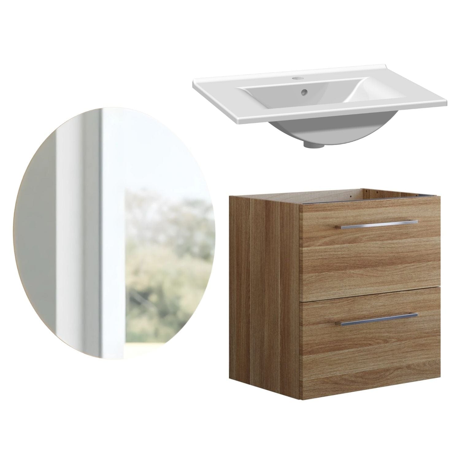 1904 Voss 3-i-1 Møbelpakke Varm eik / 60cm / Sval rundt 1904 Møbelpakke bad BUN-7036986SR60