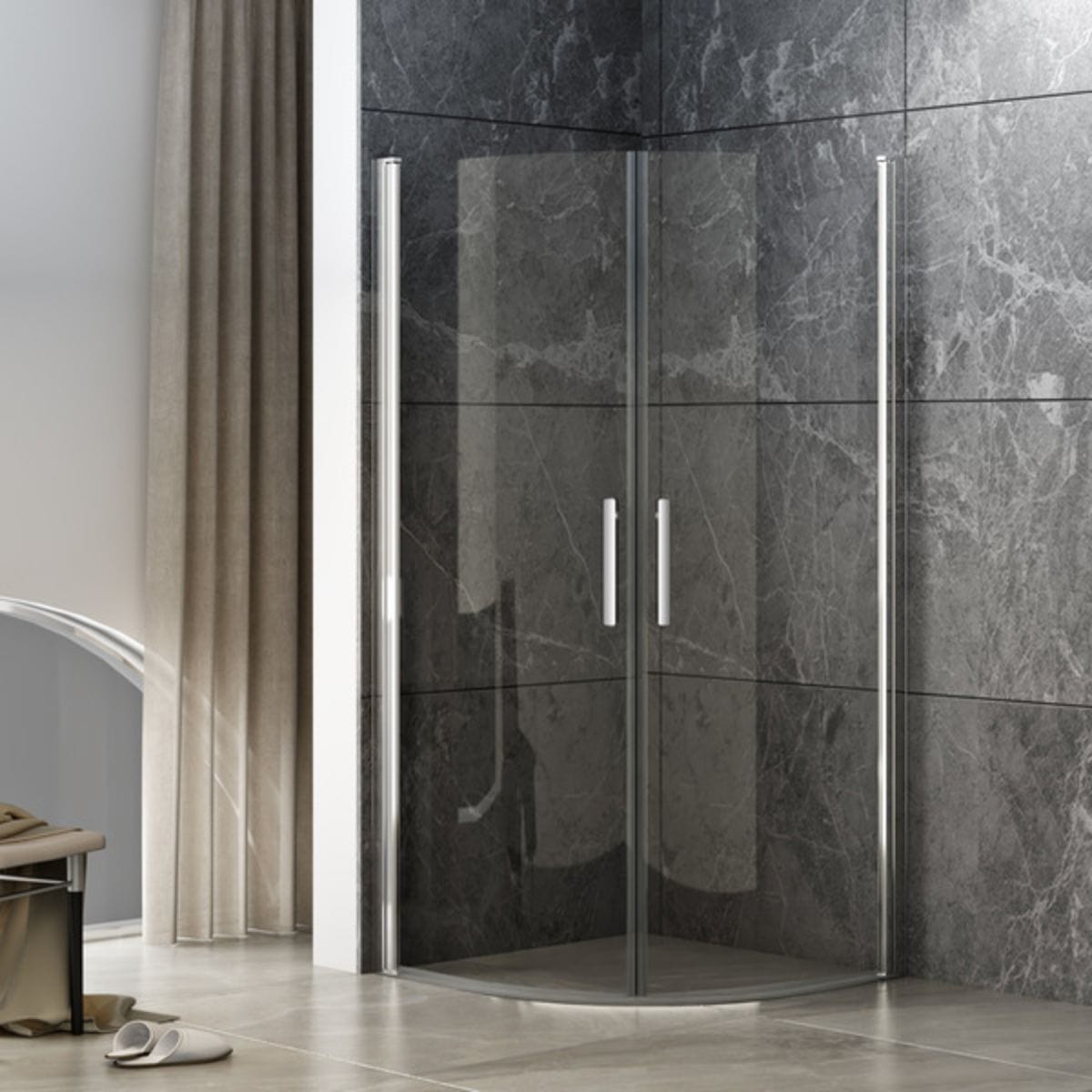 A-collection Imber II Dusjhjørne Buet Krom / 80cm A-collection Dusjhjørne BUN-6314046