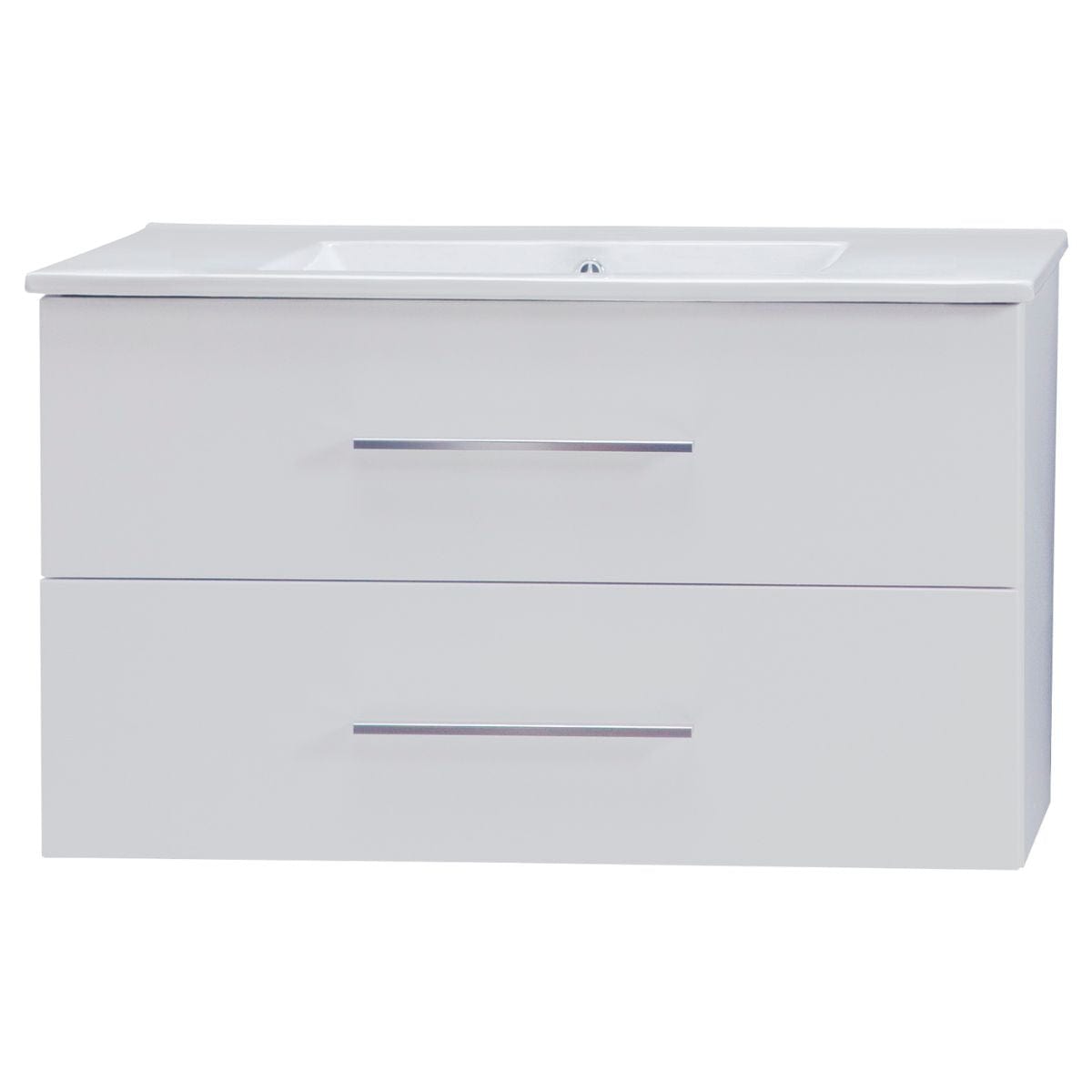 Alterna Malin Underskap m/2skuffer B60-120xD45xH55cm Hvit høyglans / 80cm Alterna Servantskap GRO-7011406