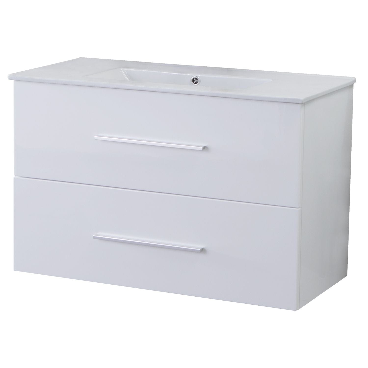 Alterna Malin Underskap m/2skuffer B60-120xD45xH55cm Hvit høyglans / 90cm Alterna Servantskap GRO-7011658