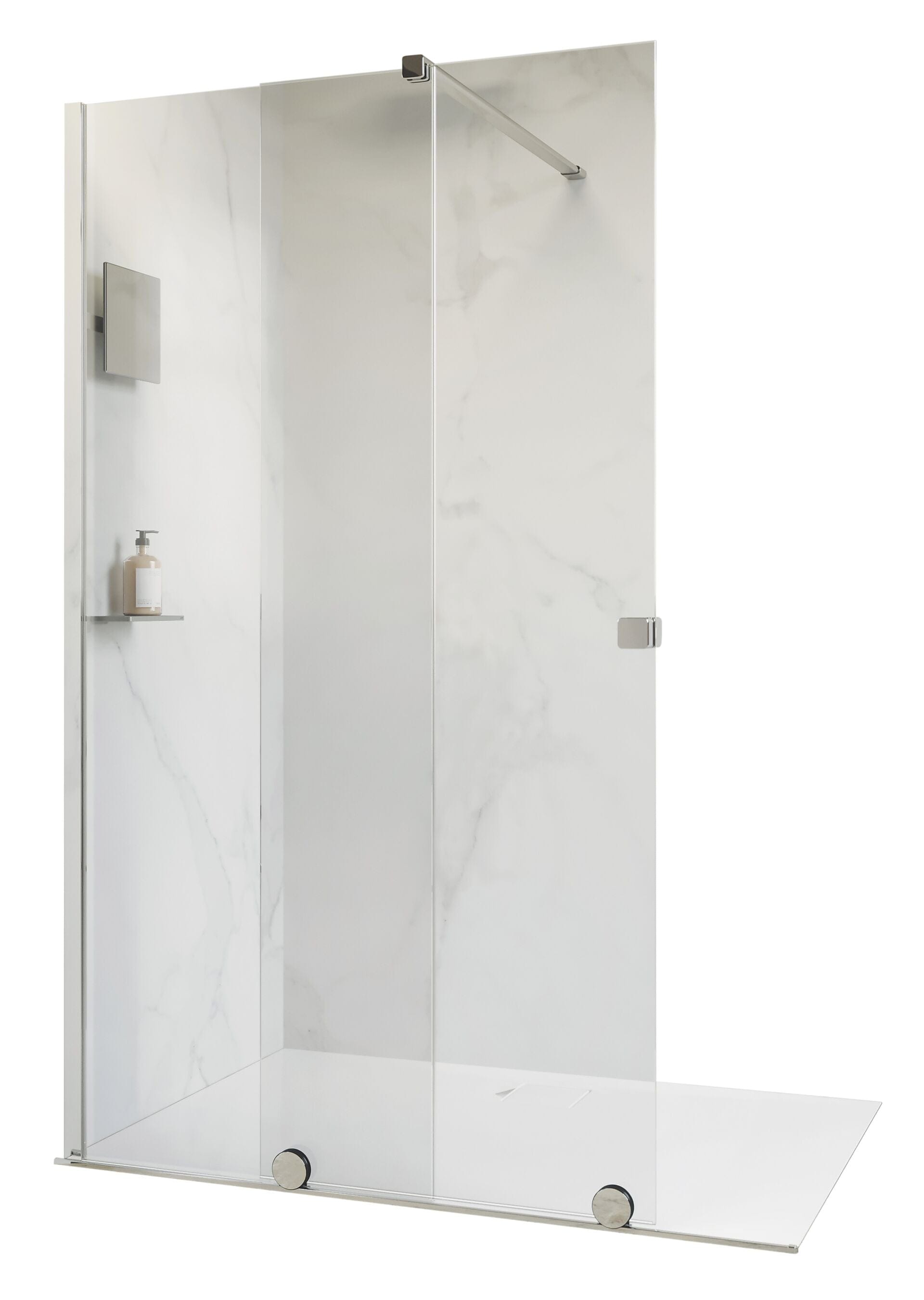 Alterna PureDay Walk-in Dusj Vendbar - Fastfelt + Skyvedør Krom / 110-120cm Alterna Dusjvegg BUN-BD6316802