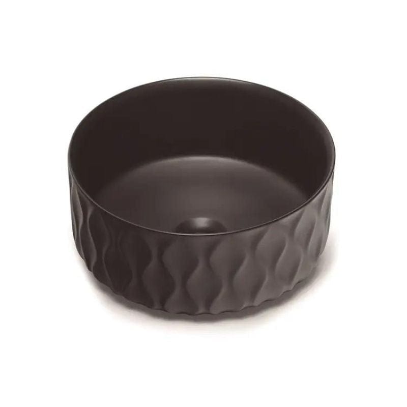 Bathco Sand Waves Rund Bolleservant Svart matt Bathco Bolleservant KO-4177