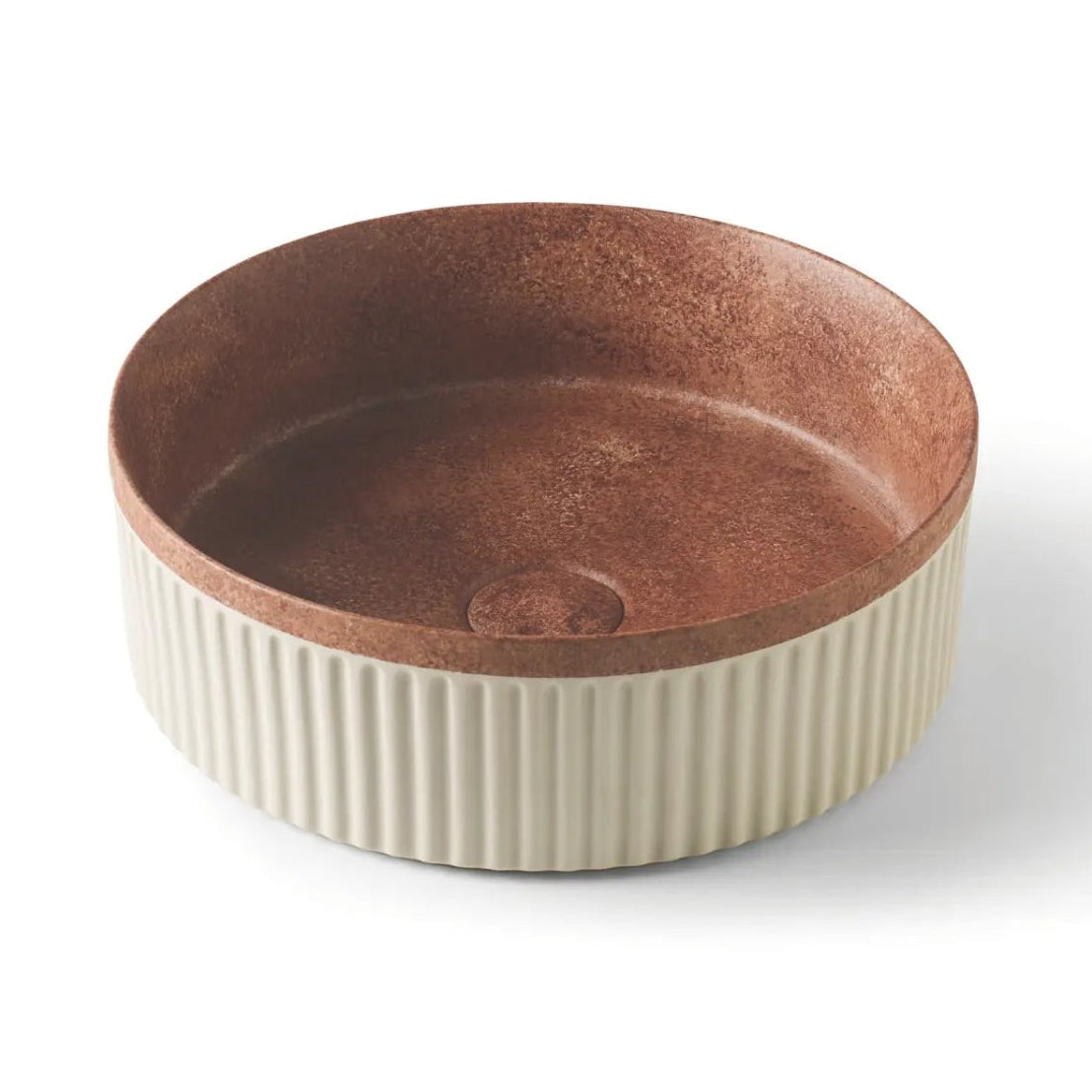 Bathco Wadi Rund Porselensservant Rustik Rød rustik Bathco Bolleservant KO-00466