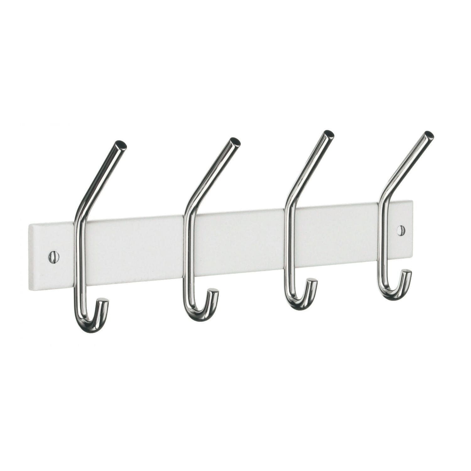 Beslagsboden 1014 Kroklist 4 Hattekroker Krom/hvit Beslagsboden Knagger hus SM-BX1014