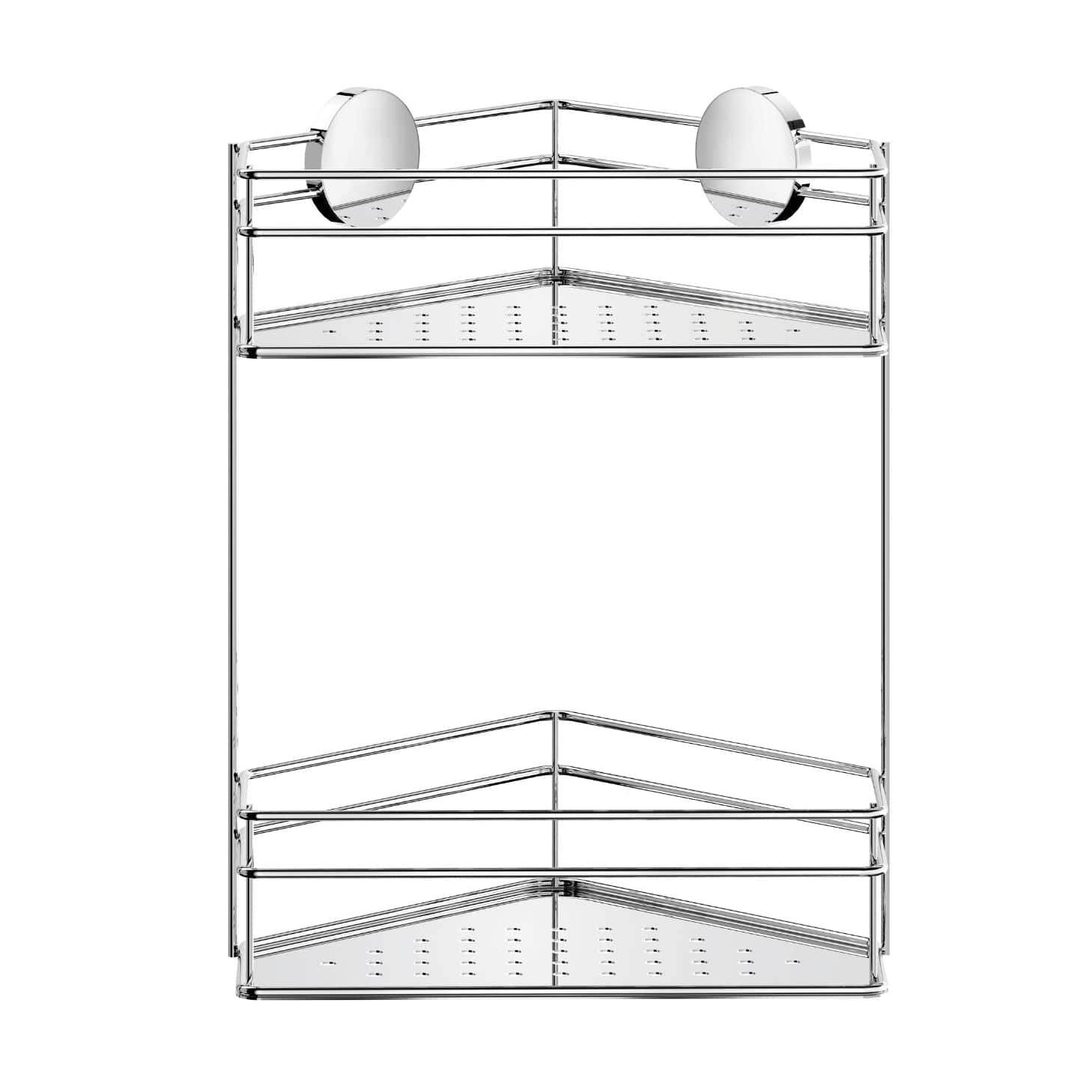 Beslagsboden 1313 Hjørne Dusjkurv i 2 Plan selvklebende Krom Beslagsboden Dusjhylle SM-BK1313