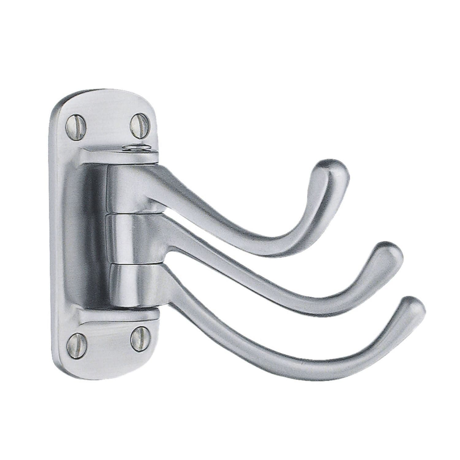 Beslagsboden 248 Tripplekrok Svingbar Børstet krom Beslagsboden Knagger hus SM-BK248M
