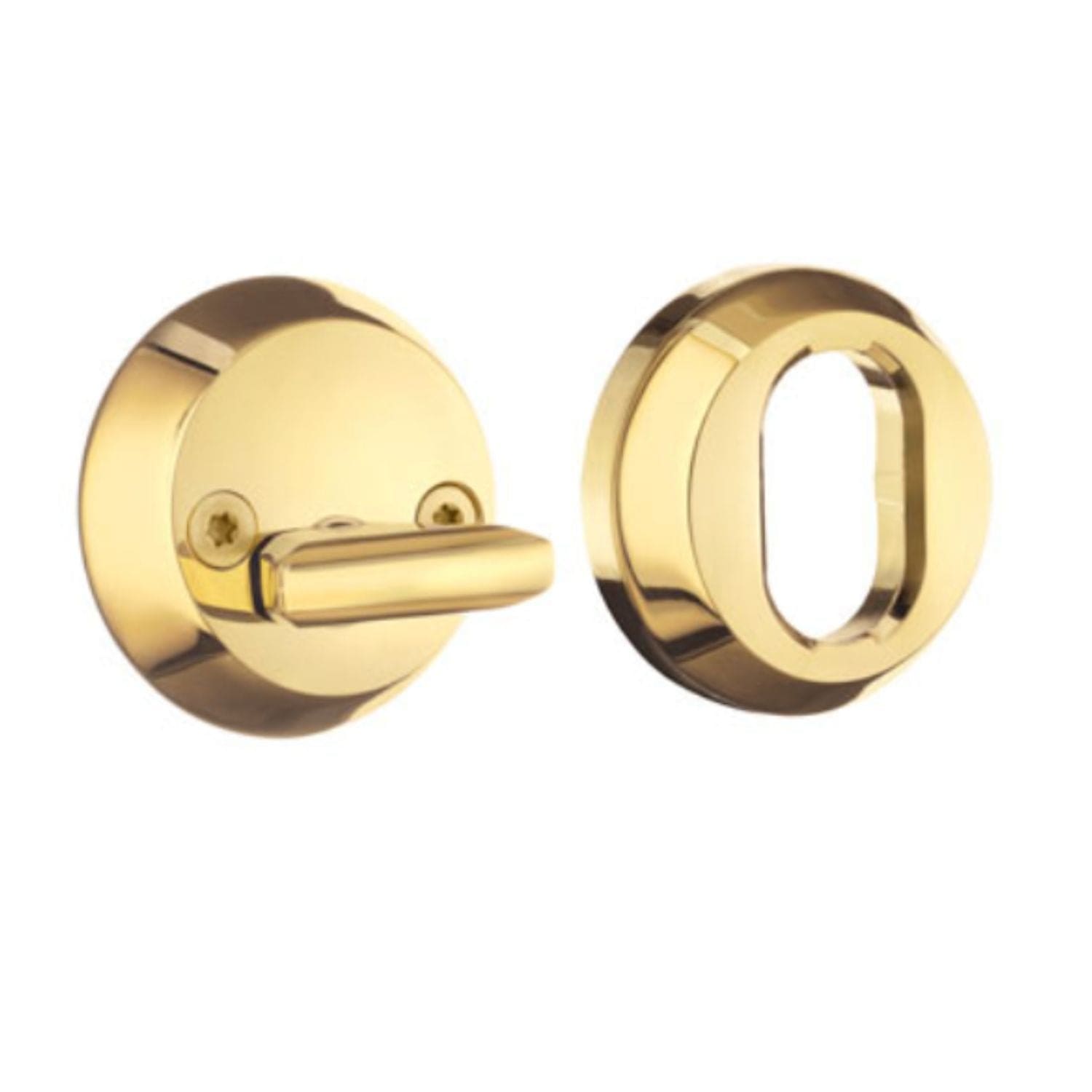 Beslagsboden Design 197 Sylindervrider og Universalring Polert messing Beslagsboden Dørhåndtak ytterdør SM-B197P