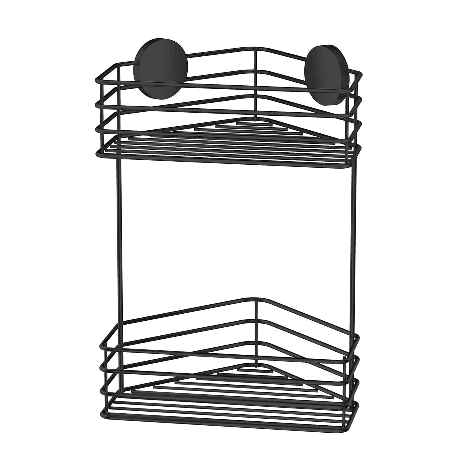 Beslagsboden Dusjkurv Hjørne i 2 Plan - selvklebende Svart Beslagsboden Dusjhylle SM-BB1203