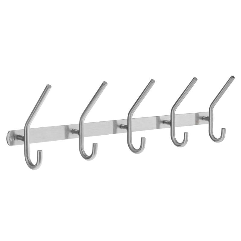 Beslagsboden Kroklist 5 Hattekroker Børstet rustfritt stål Beslagsboden Knagger SM-B1005