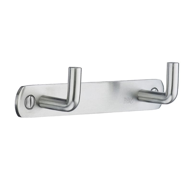Beslagsboden Kroklist Dobbel Krok Børstet rustfritt stål Beslagsboden Knagger SM-B1052