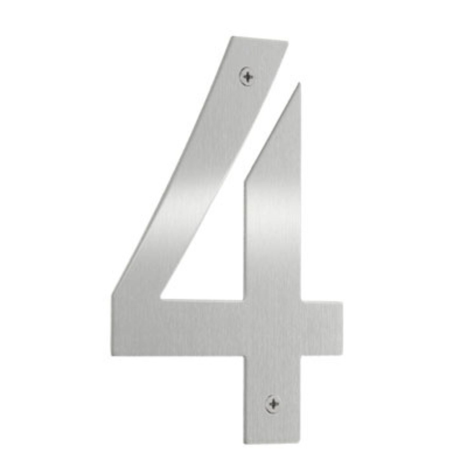 Beslagsboden Rustfri Husnummer H15cm Børstet stål / 4 Beslagsboden Husnummer SM-B944