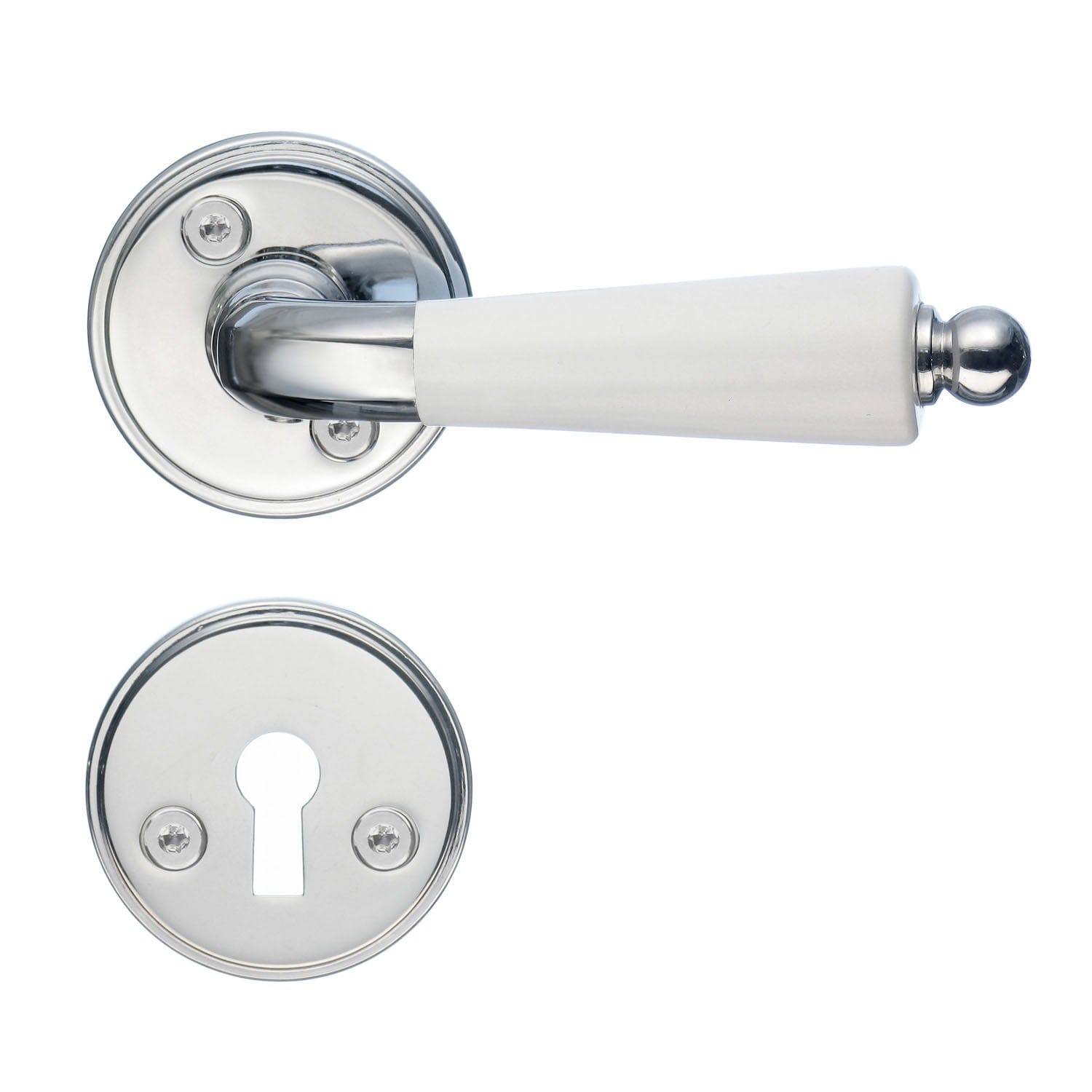 Beslagsboden Spar 279 Innedørvridere Krom/hvit Beslagsboden Dørhåndtak innerdør SM-B279XKNS