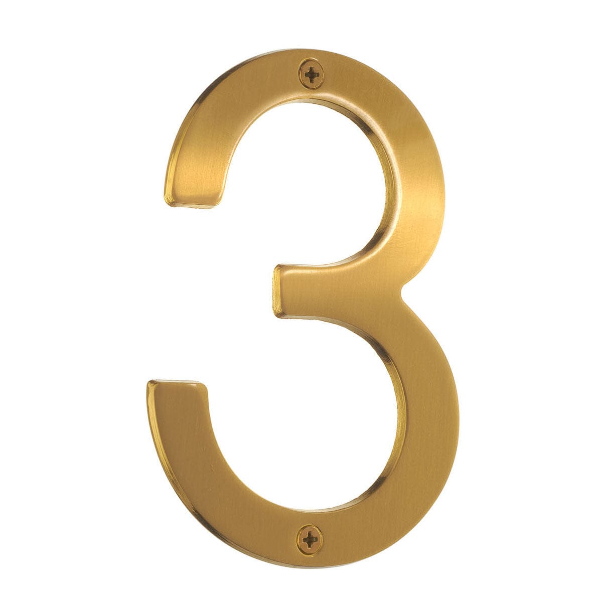 Beslagsboden Villa Husnummer H12cm Børstet messing / 3 Beslagsboden Husnummer SM-V003