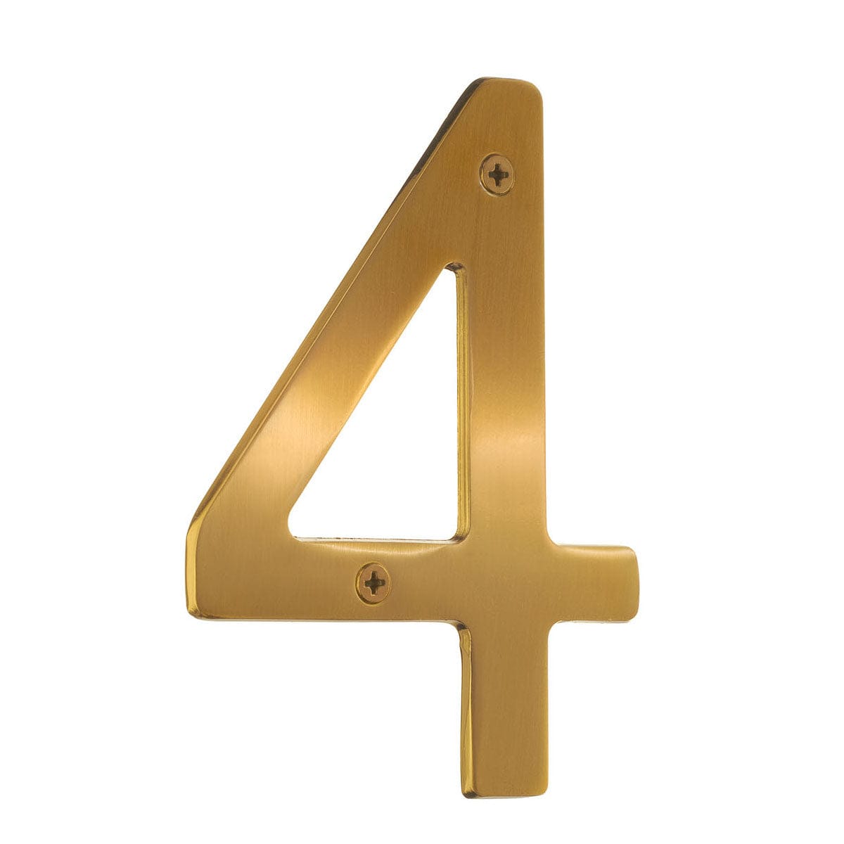 Beslagsboden Villa Husnummer H12cm Børstet messing / 4 Beslagsboden Husnummer SM-V004