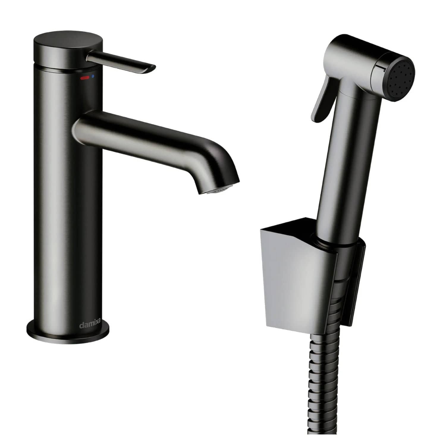 Damixa Iris Servantbatteri med Sidedusj Børstet grafitt Damixa Servantbatteri KO-9103055