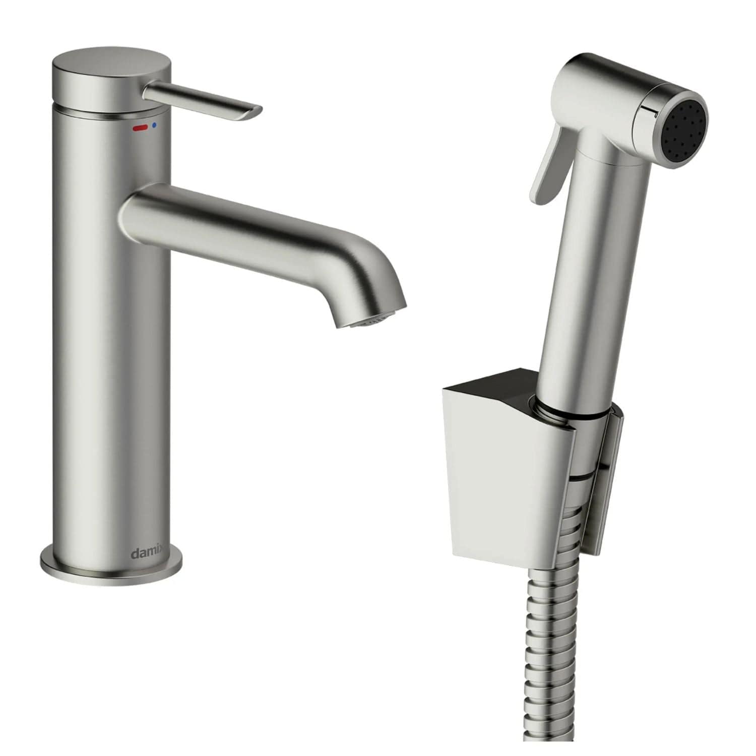 Damixa Iris Servantbatteri med Sidedusj Børstet stål Damixa Servantbatteri KO-9103046