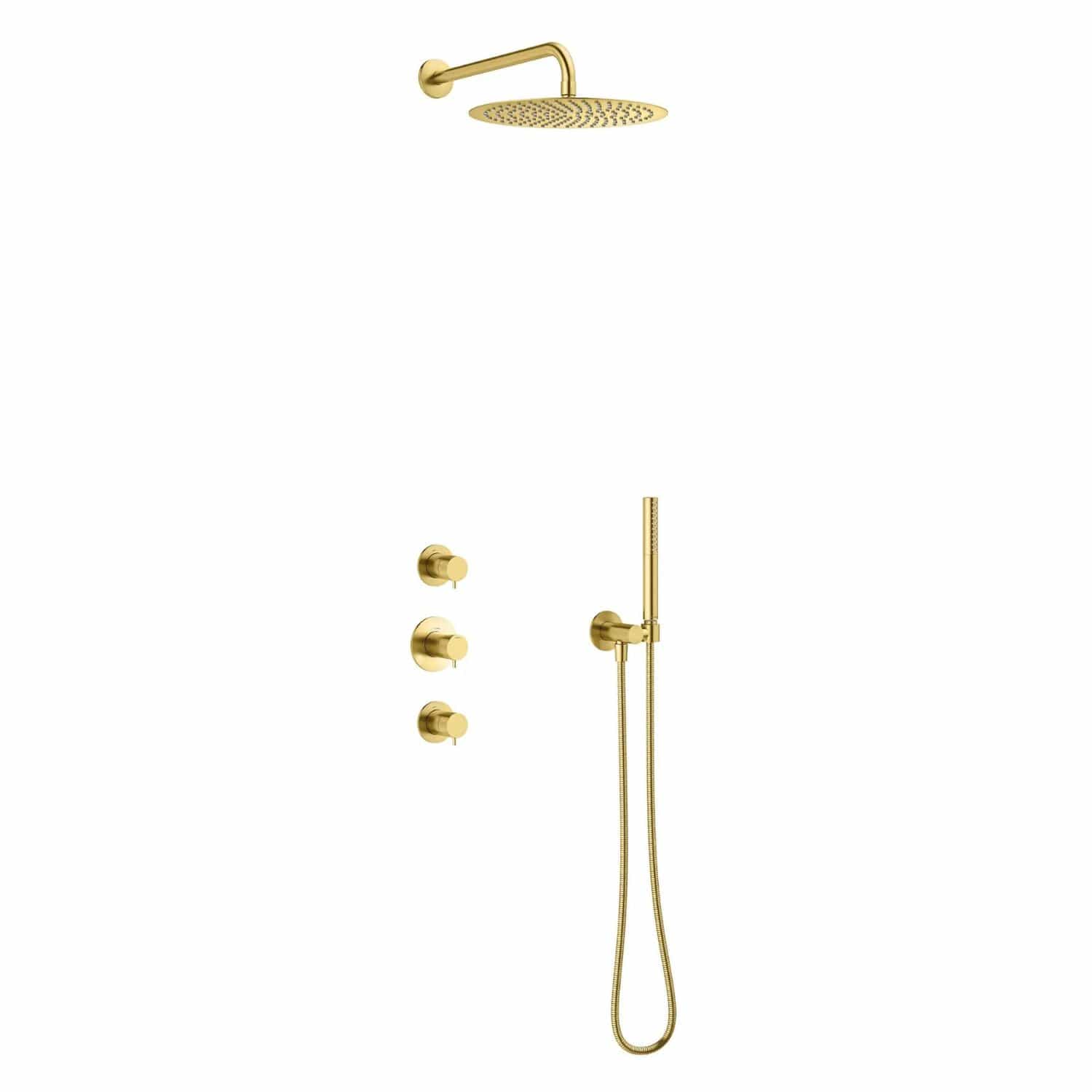 Damixa Iris XS1 Takdusj Innbygging Børstet messing Damixa Blandebatteri innbygging KO-5706579