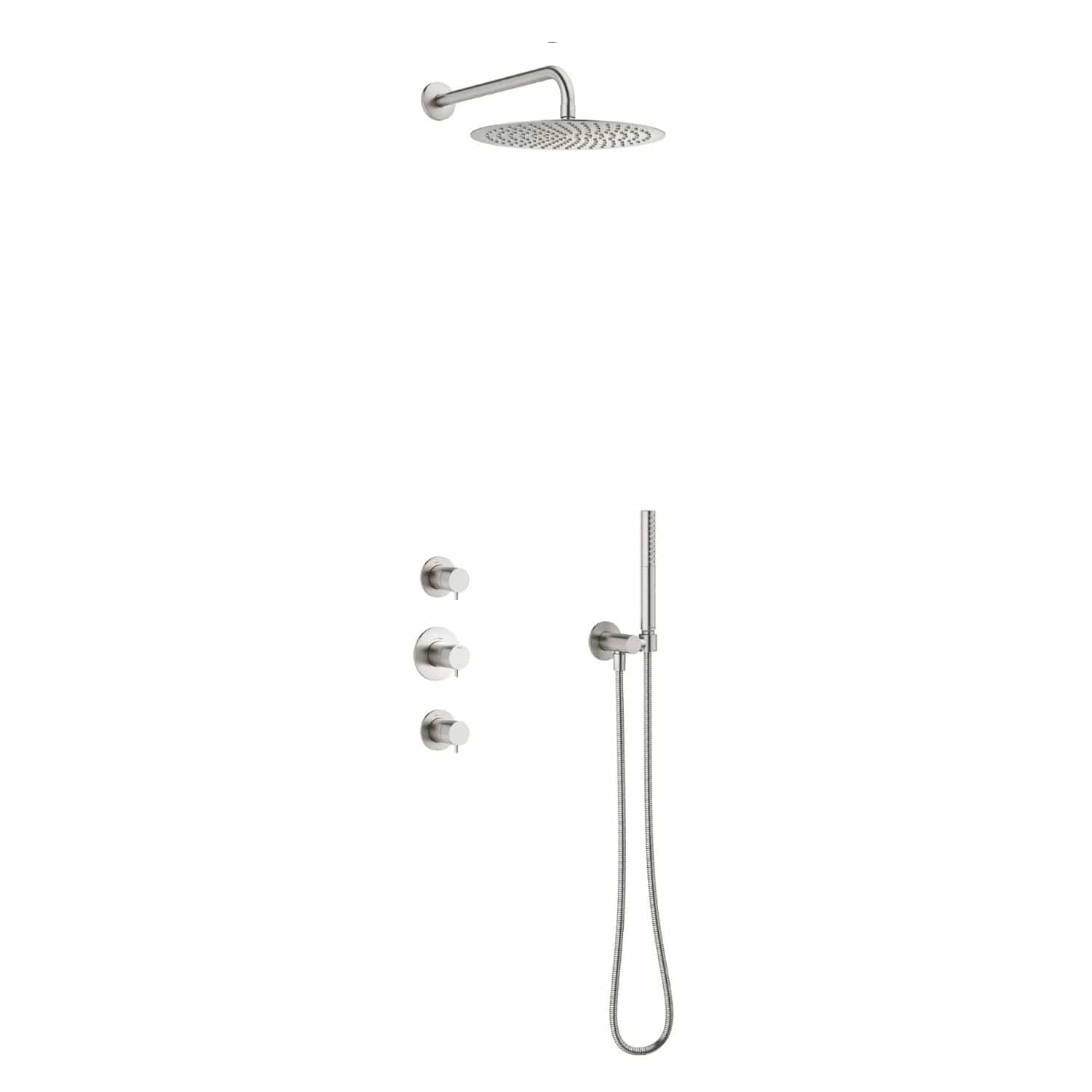 Damixa Iris XS1 Takdusj Innbygging Børstet stål Damixa Blandebatteri innbygging KO-5706546