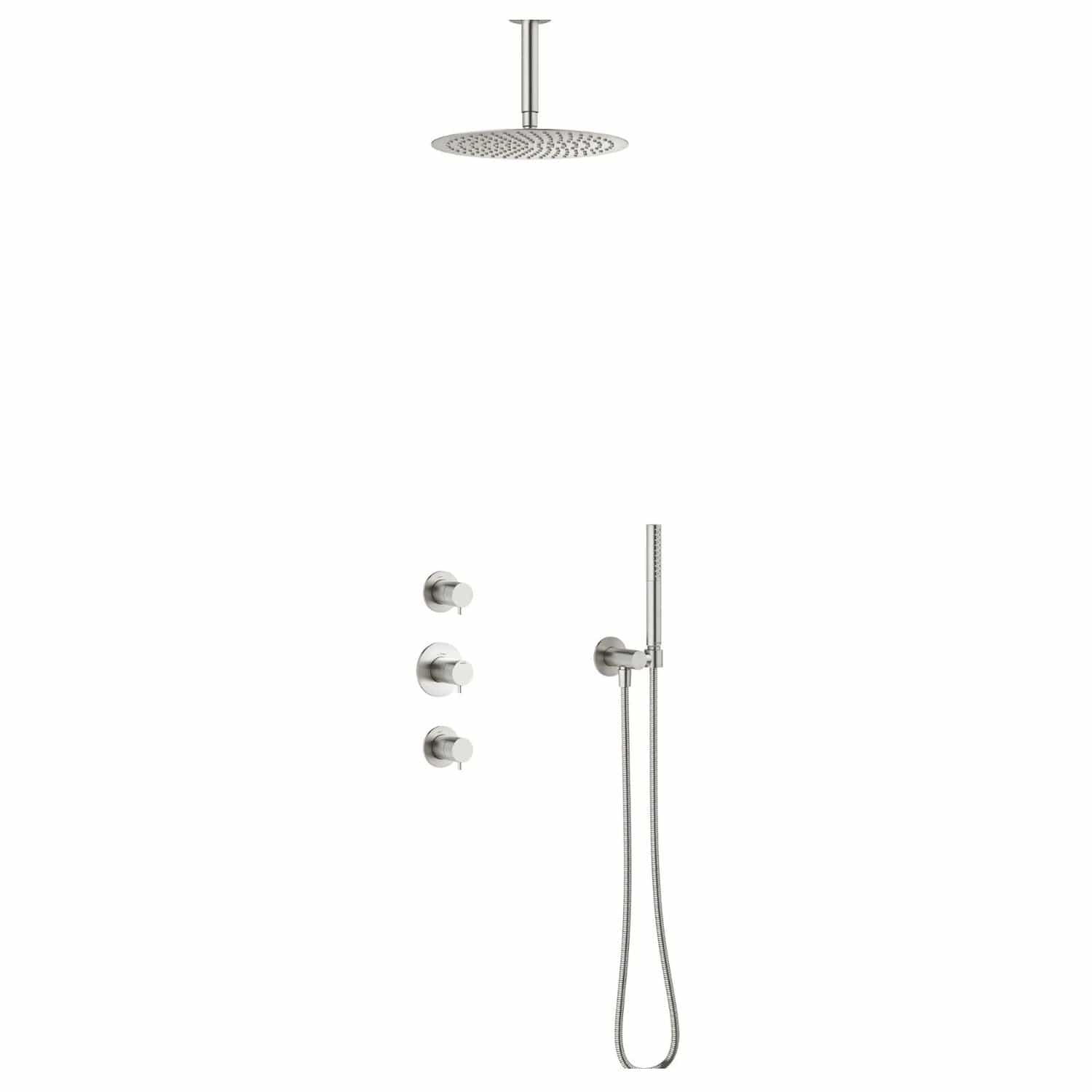 Damixa Iris XS2 Takdusj Innbygging Børstet stål Damixa Blandebatteri innbygging KO-5706446