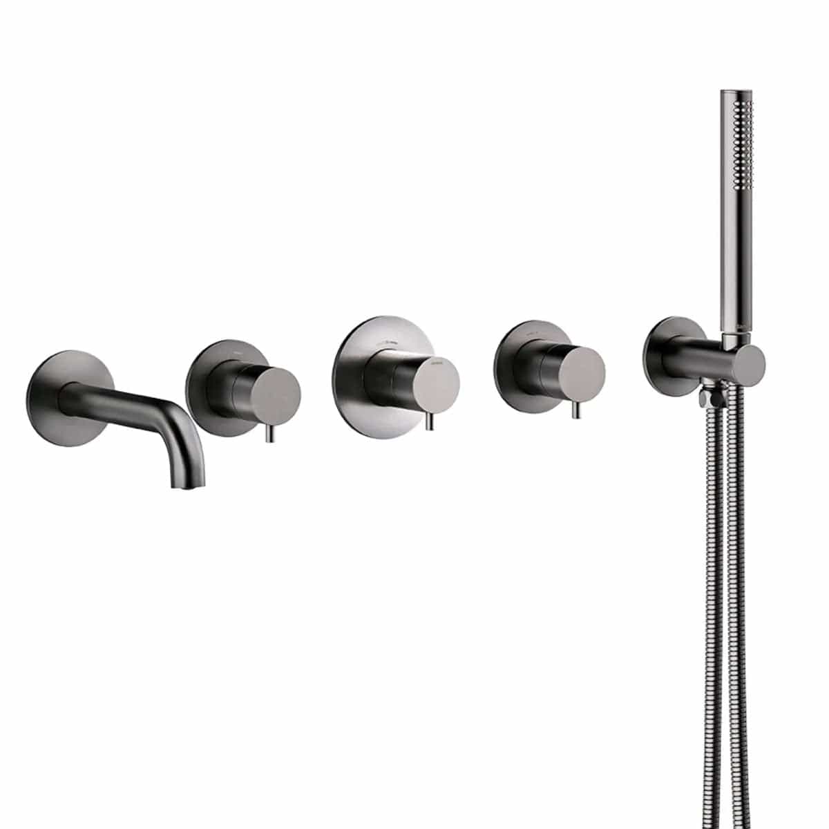 Damixa Silhouet BS2 innbygging for Badekar Komplett Børstet grafitt Damixa Badekararmatur innbygging KO-57BS255