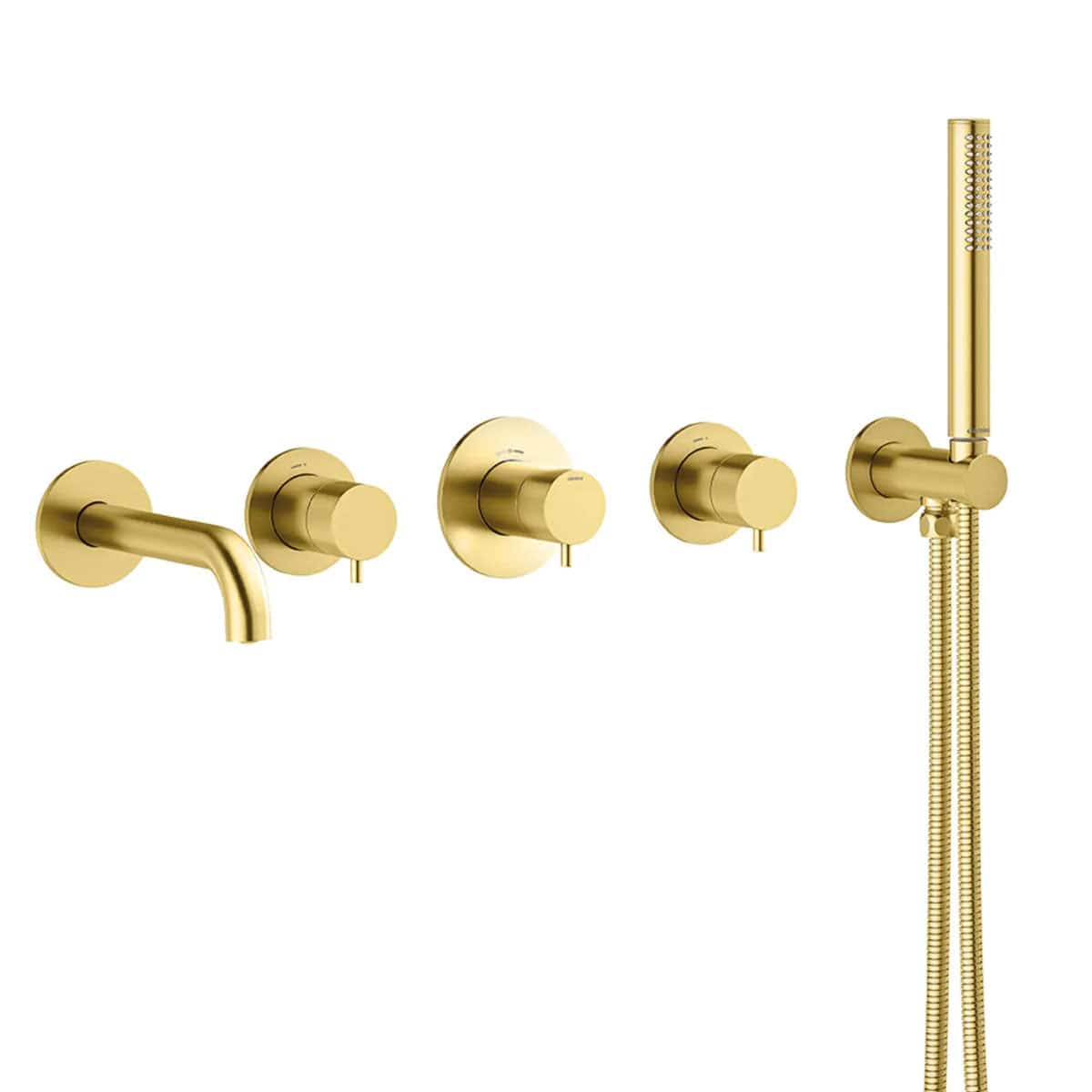 Damixa Silhouet BS2 innbygging for Badekar Komplett Børstet messing Damixa Badekararmatur innbygging KO-57BS279