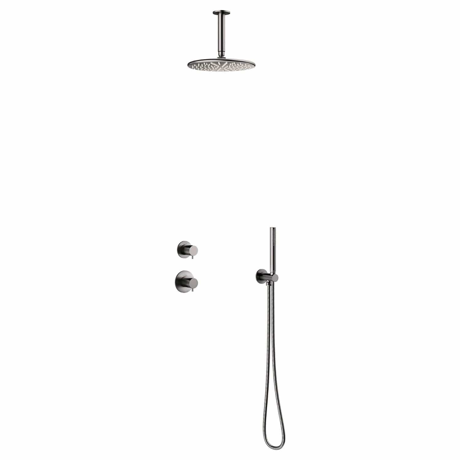 Damixa Silhouet DS 2 for Takdusj Innbygging Børstet grafitt Damixa Blandebatteri innbygging KO-5704855