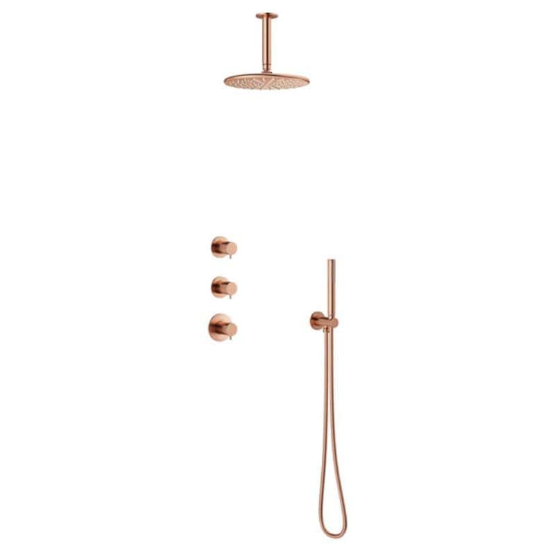 Damixa Silhouet XS 2 Takdusj Innbygging Børstet kobber Damixa Blandebatteri innbygging KO-5704487