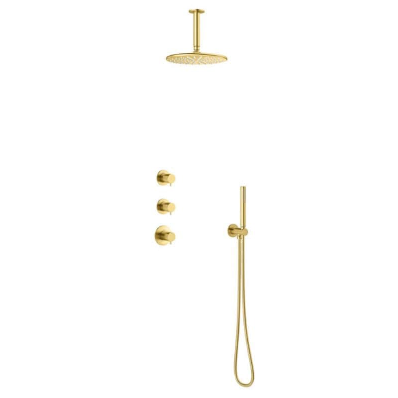 Damixa Silhouet XS 2 Takdusj Innbygging Børstet messing Damixa Blandebatteri innbygging KO-5704479