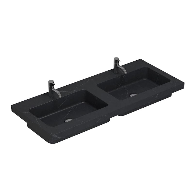 Dansani Calidris Unique Silestone Servant måltilpasset B60-219xH1xD50cm Charcoal soapstone / 220cm dobbel Dansani Baderomsservant DA-631722515