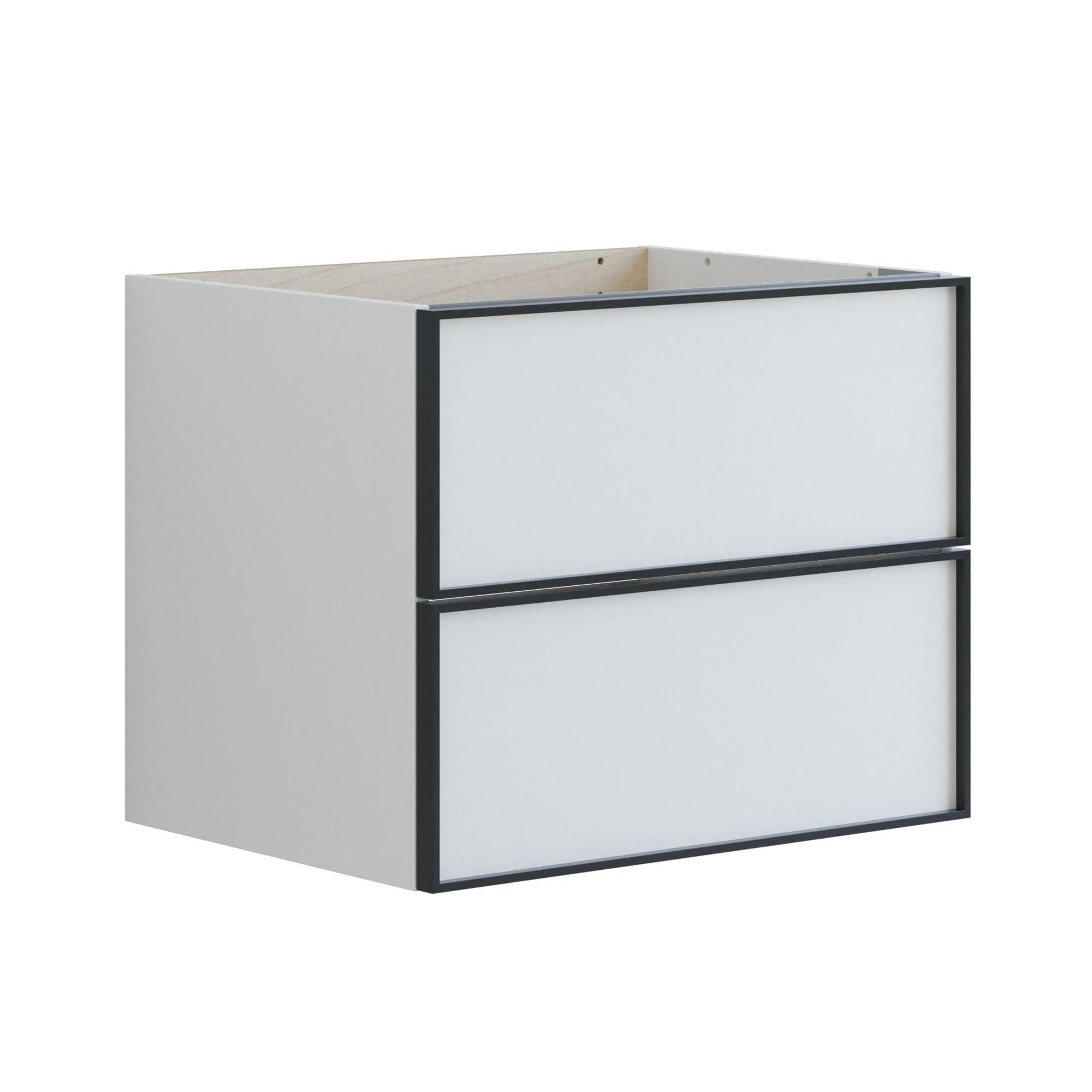 Dansani Inzo Alu-ramme Svart Servantskap 2 Skuff H48cm Hvit matt / 60cm Dansani Servantskap DA-U19-8010