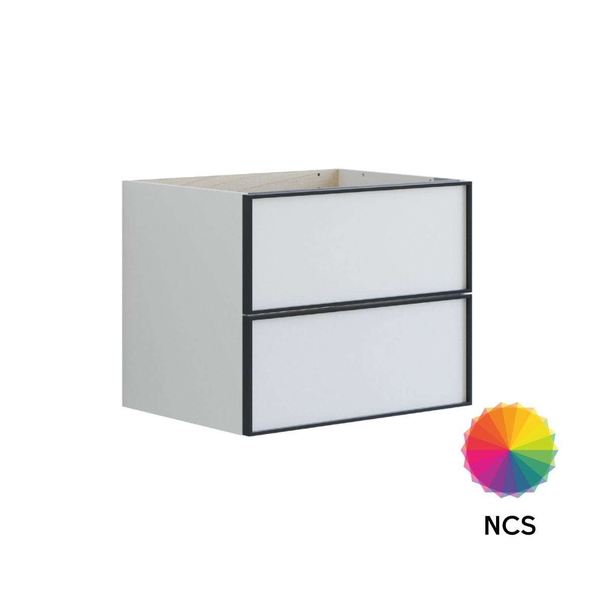 Dansani Inzo Alu-ramme Svart Servantskap 2 Skuff H48cm NCS farge / 60cm Dansani Servantskap DA-U19-8099