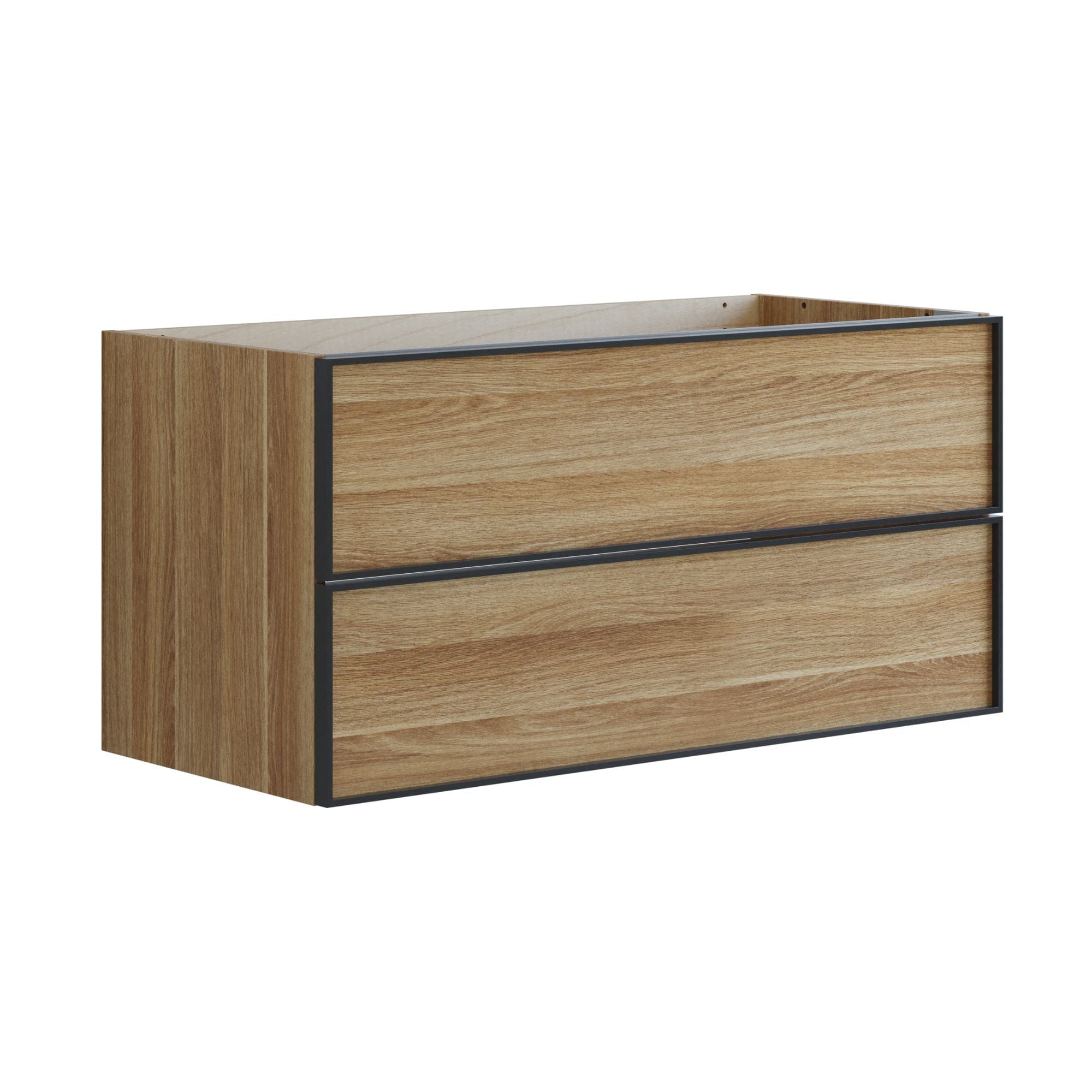 Dansani Inzo Alu-ramme Svart Servantskap 2 Skuff H48cm Varm eik / 100cm Dansani Servantskap DA-U21-8055