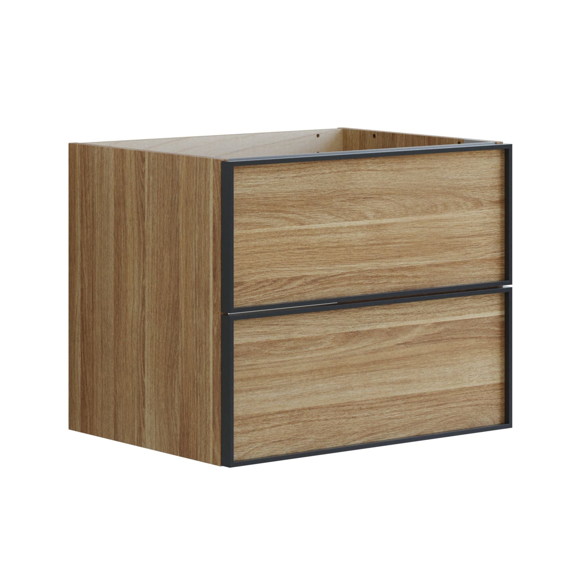 Dansani Inzo Alu-ramme Svart Servantskap 2 Skuff H48cm Varm eik / 60cm Dansani Servantskap DA-U19-8055