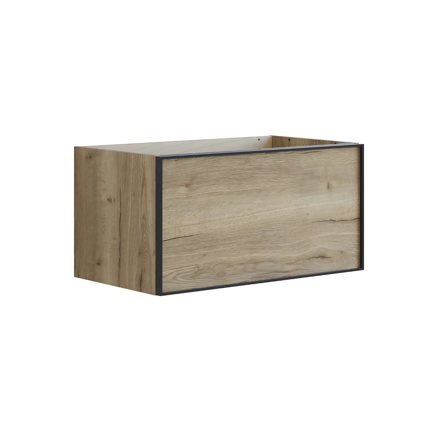 Dansani Inzo Alu-ramme svart Underskap 1 skuff B60-120xH40xD44cm Natur eik / 80cm Dansani Sideskap bad DA-U30-8049