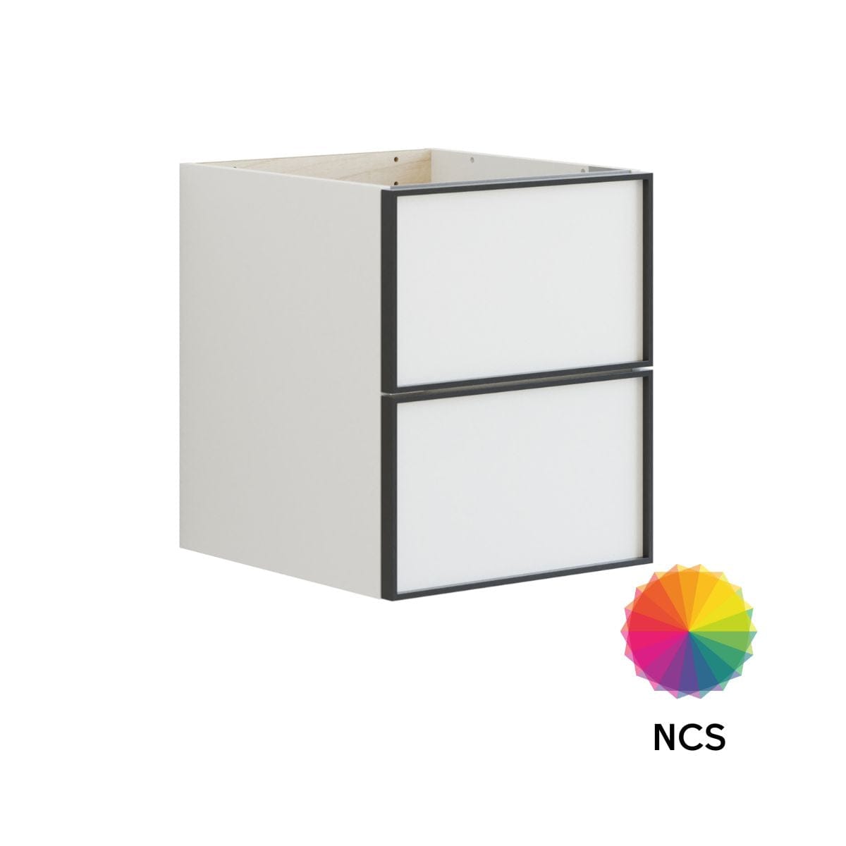 Dansani Inzo Alu-ramme svart Underskap 2 skuff B40xH48-64xD44cm NCS farge / 48cm Dansani Sideskap bad DA-U52-8099