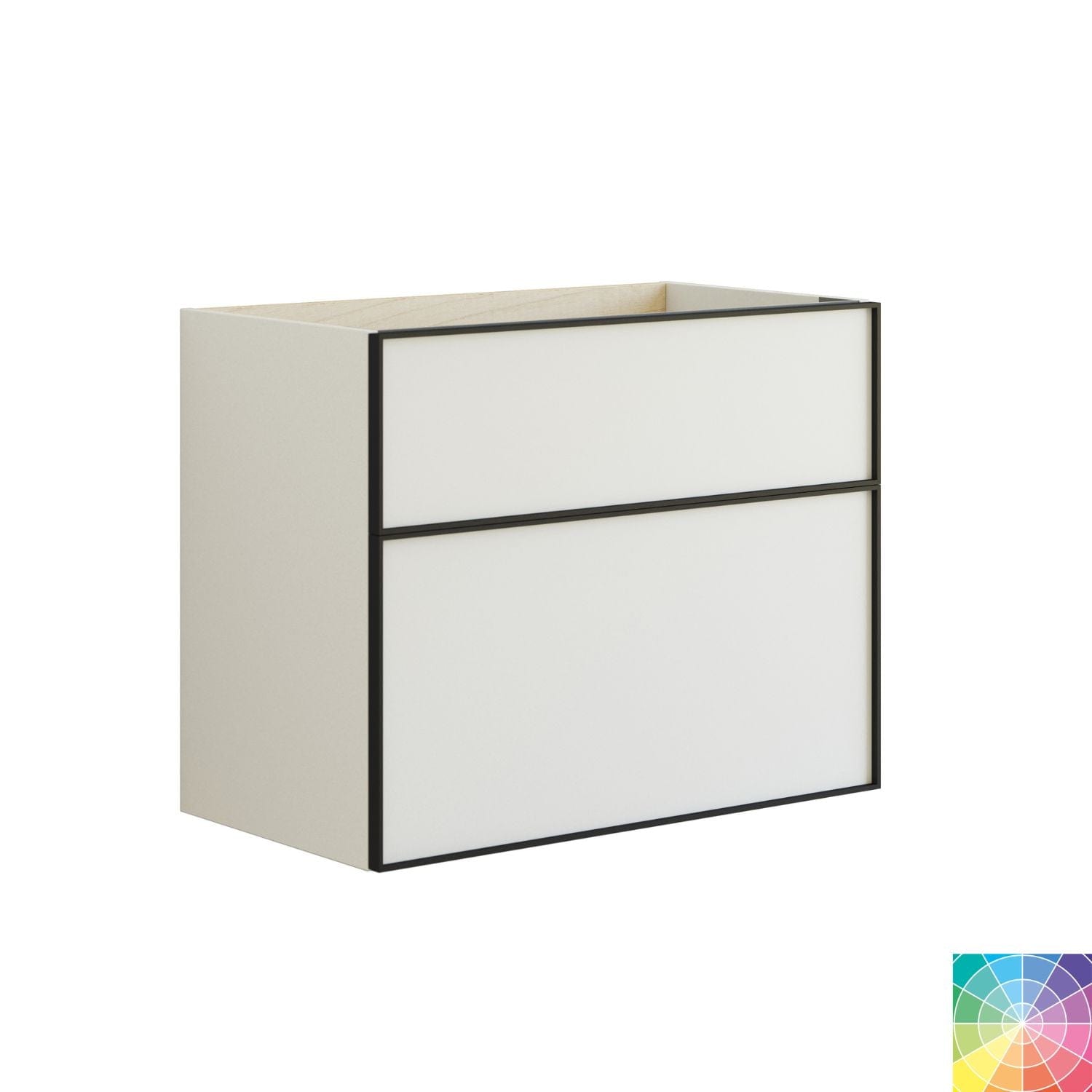 Dansani Inzo Alu-ramme svart Underskap 2 skuff Dansani Sideskap bad