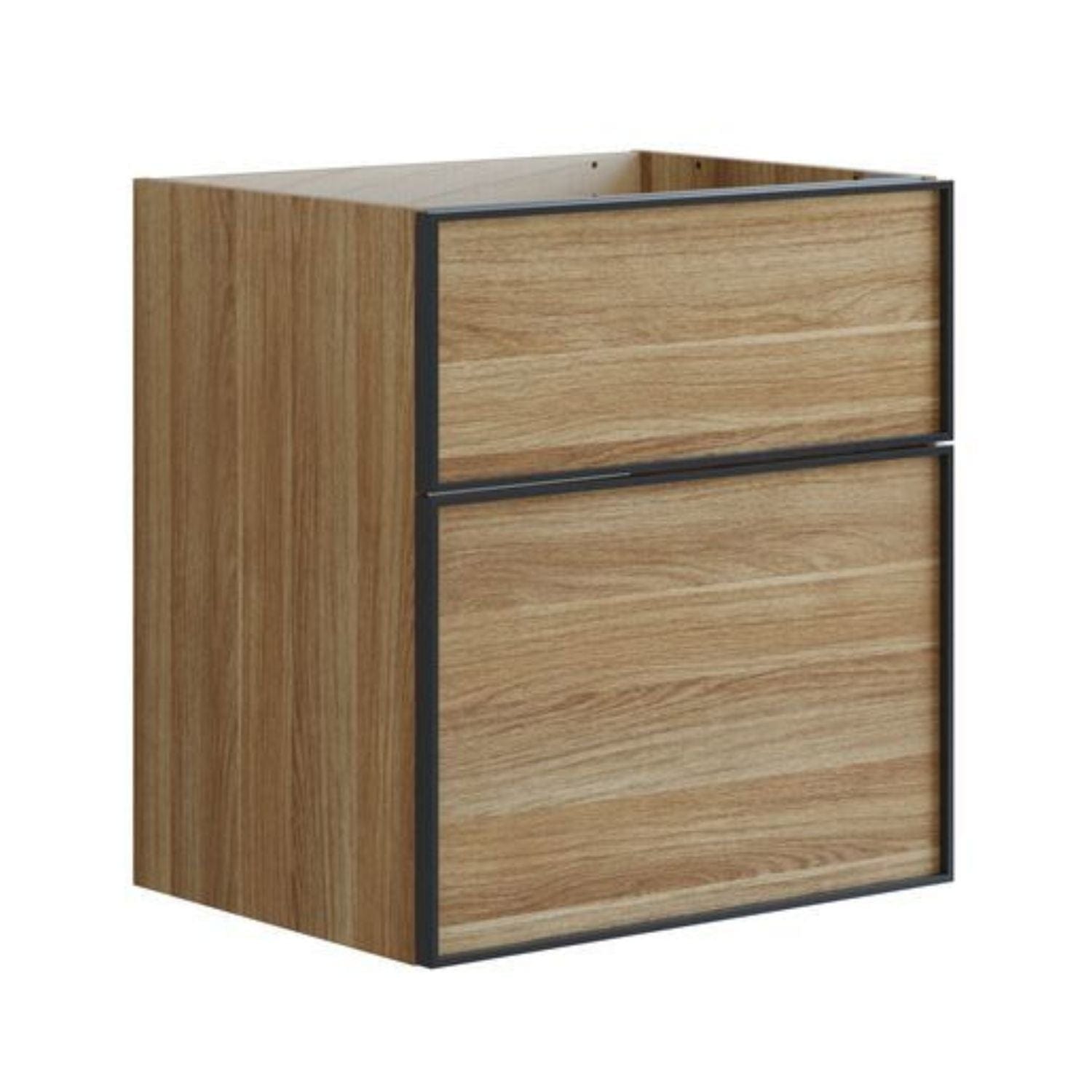 Dansani Inzo Alu-ramme svart Underskap 2 skuff Varm eik / 60cm Dansani Sideskap bad DA-U37-8055