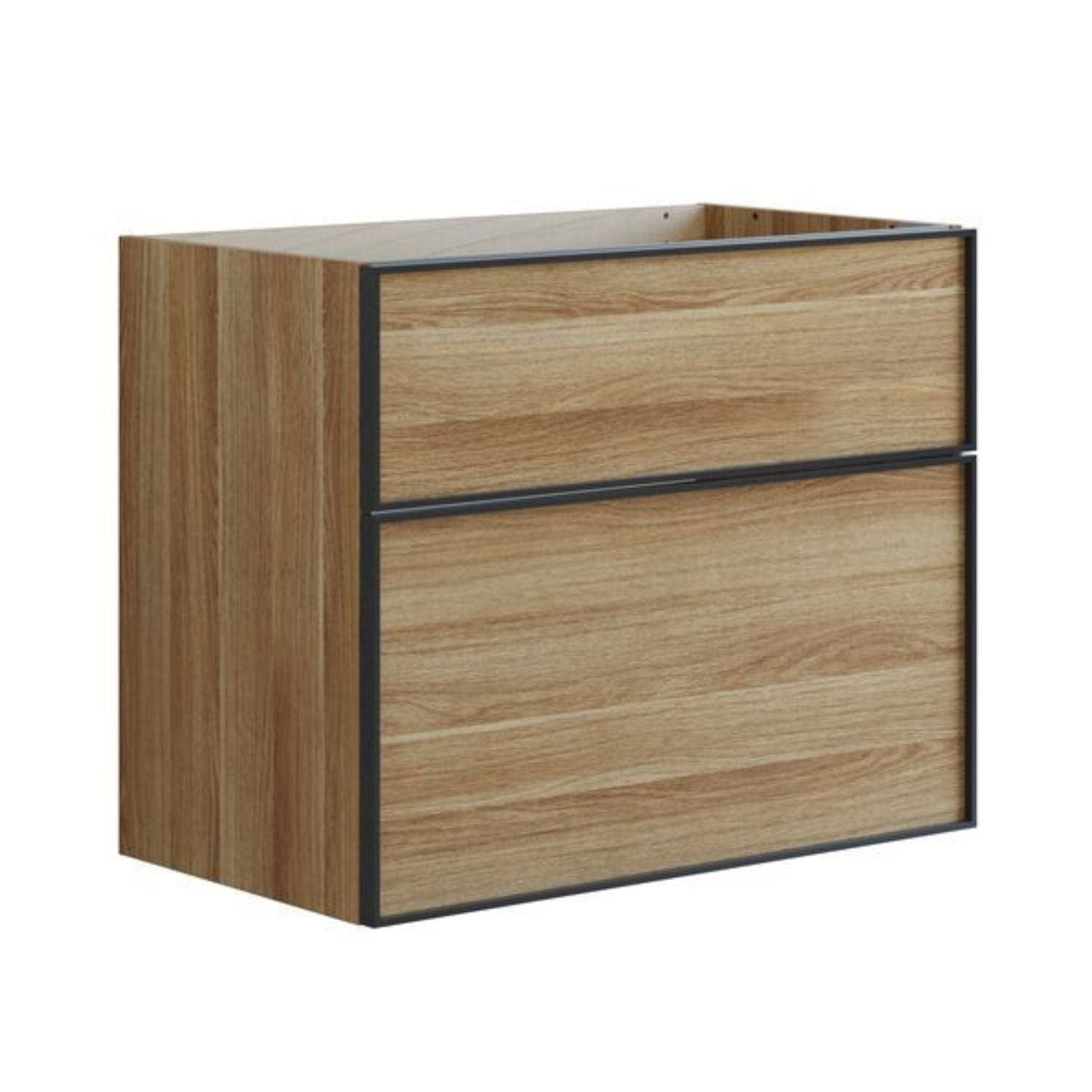 Dansani Inzo Alu-ramme svart Underskap 2 skuff Varm eik / 80cm Dansani Sideskap bad DA-U38-8055