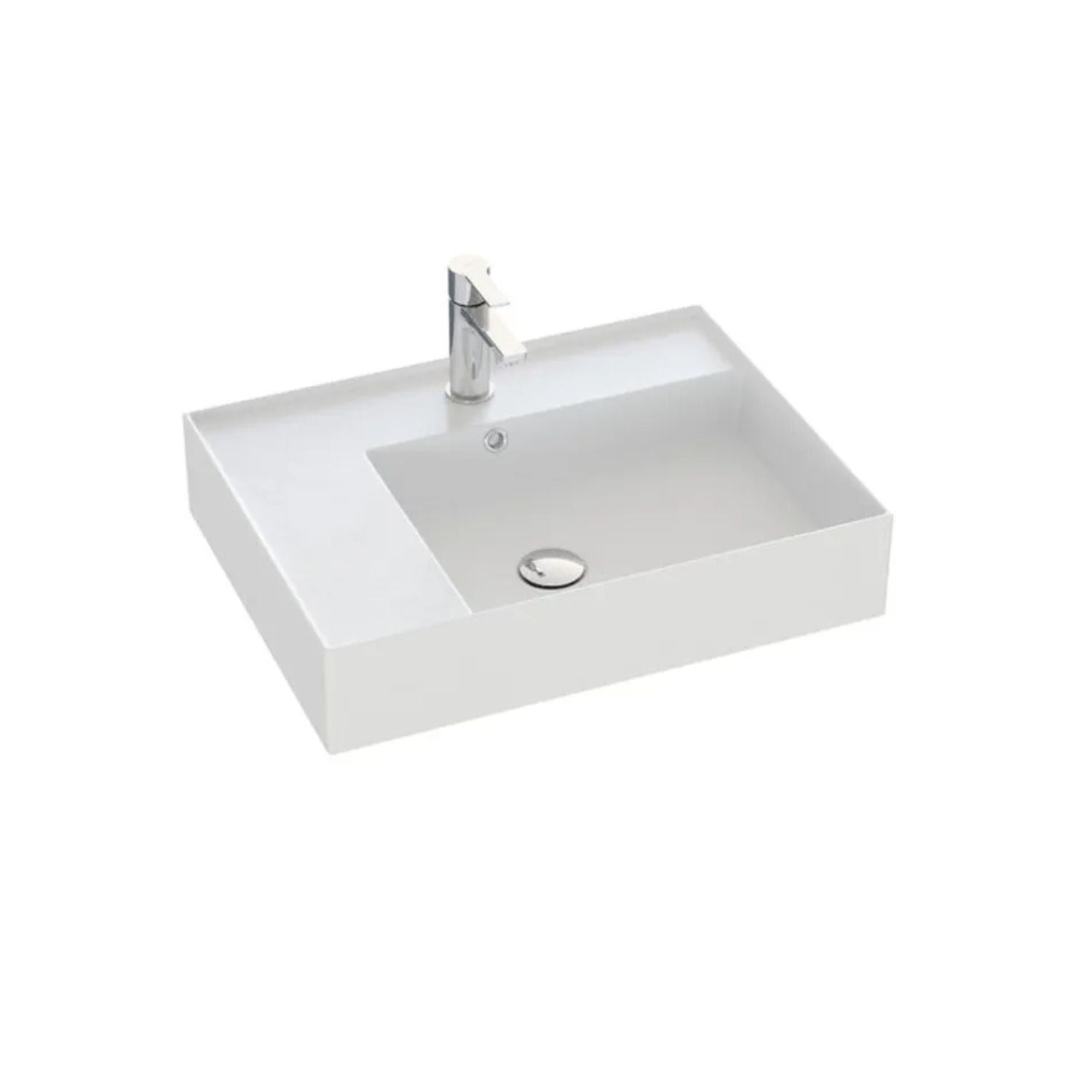 Dansani Inzo Azym Servant B60-120xH12,5xD46 cm Hvit / 60cm / Høyre Dansani Baderomsservant DA-101606203