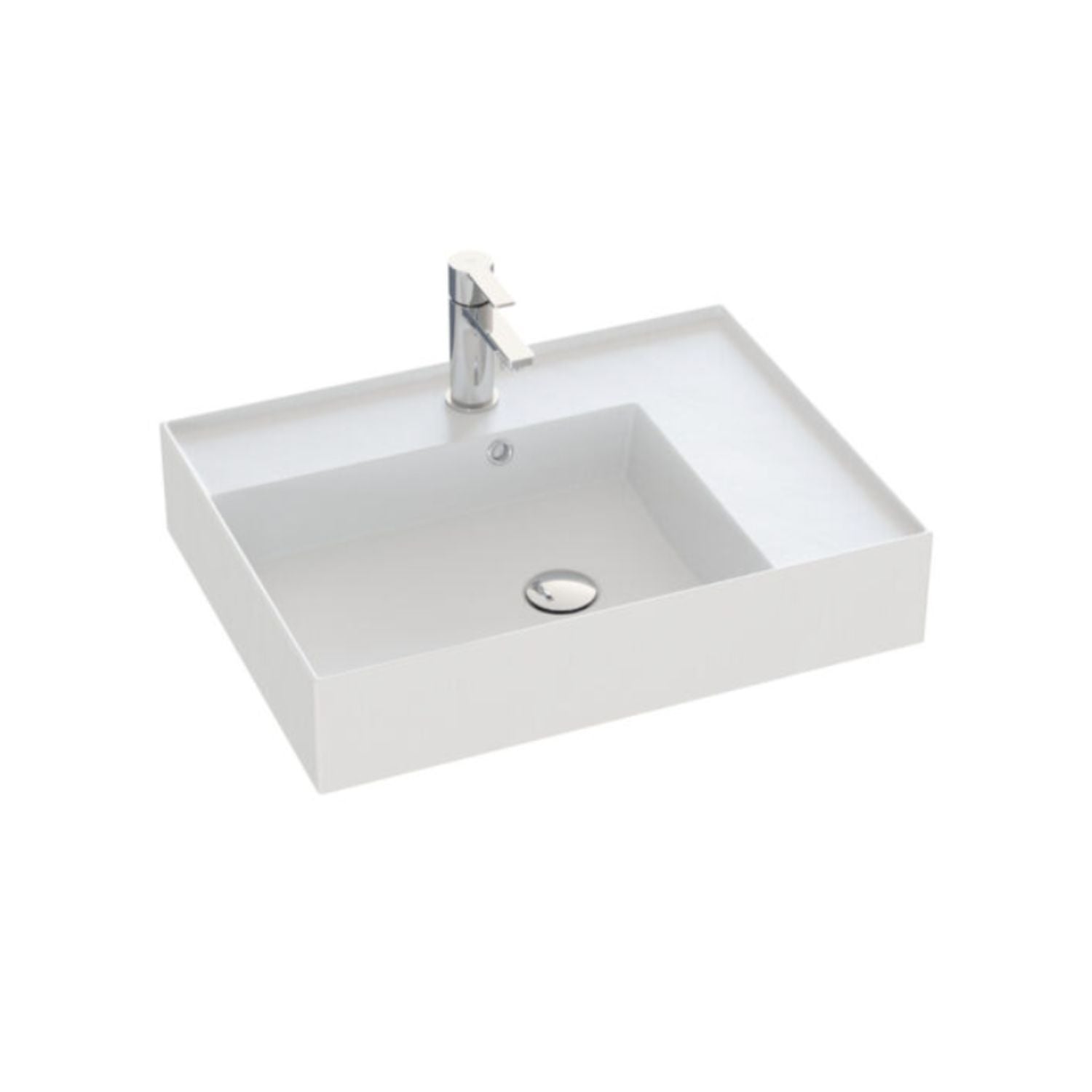 Dansani Inzo Azym Servant B60-120xH12,5xD46 cm Hvit / 60cm / Venstre Dansani Baderomsservant DA-101606303