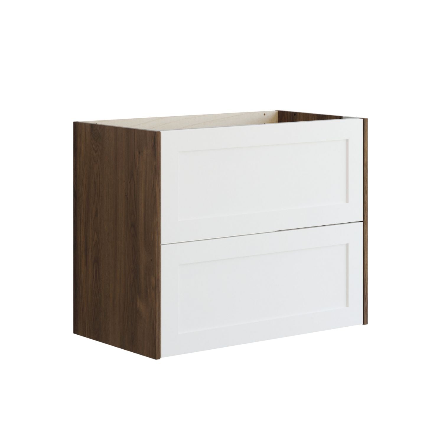 Dansani Inzo Classic Ramme Servantskap 2 skuff B60-120xH64xD44cm Brun eik/hvit matt / 80cm Dansani Servantskap DA-T07-3015