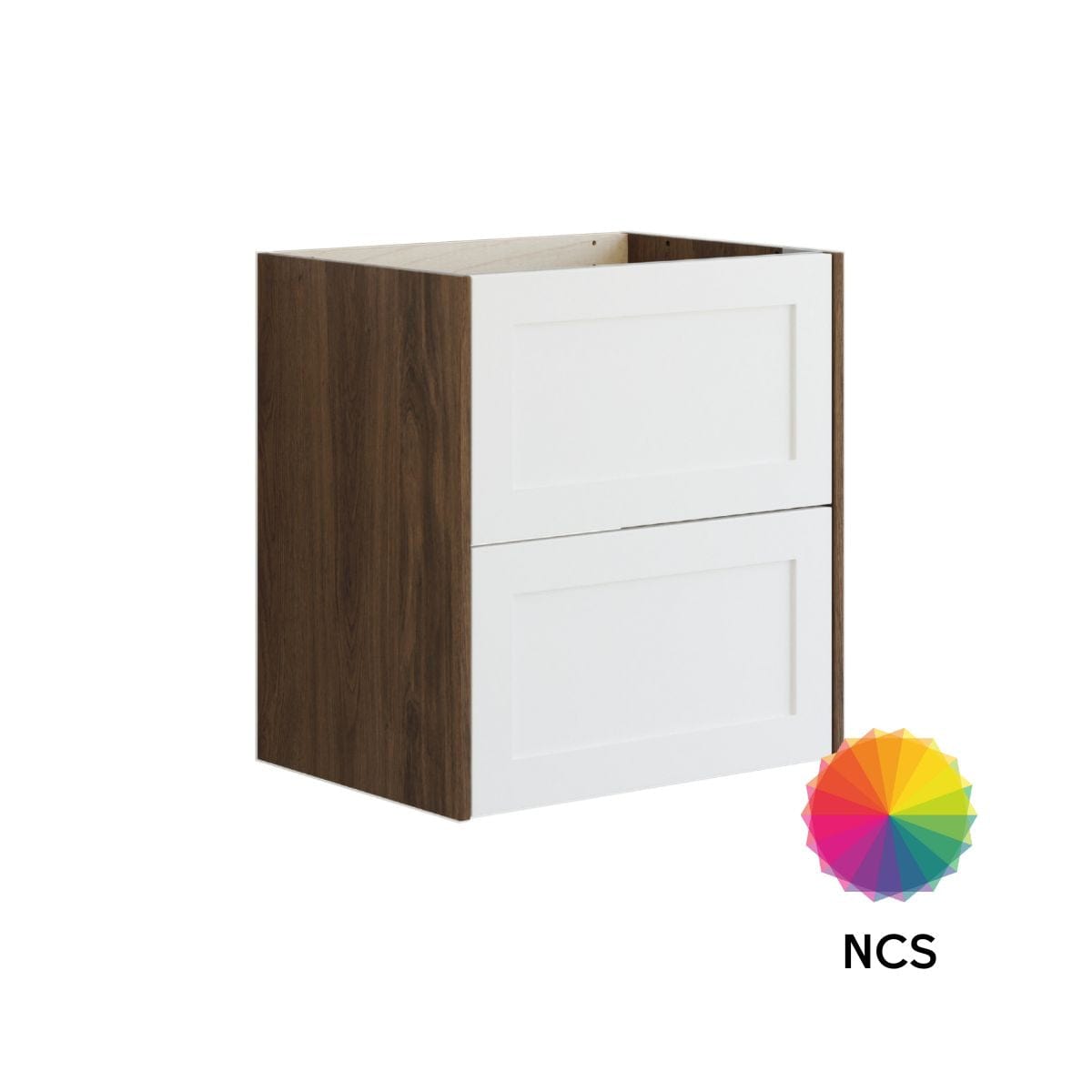 Dansani Inzo Classic Ramme Servantskap 2 skuff B60-120xH64xD44cm Brun eik/NCS farge / 60cm Dansani Servantskap DA-T06-3093