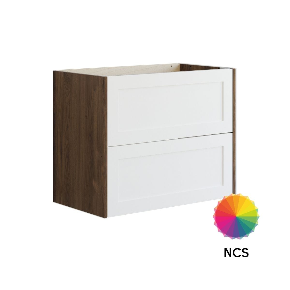 Dansani Inzo Classic Ramme Servantskap 2 skuff B60-120xH64xD44cm Brun eik/NCS farge / 80cm Dansani Servantskap DA-T07-3093