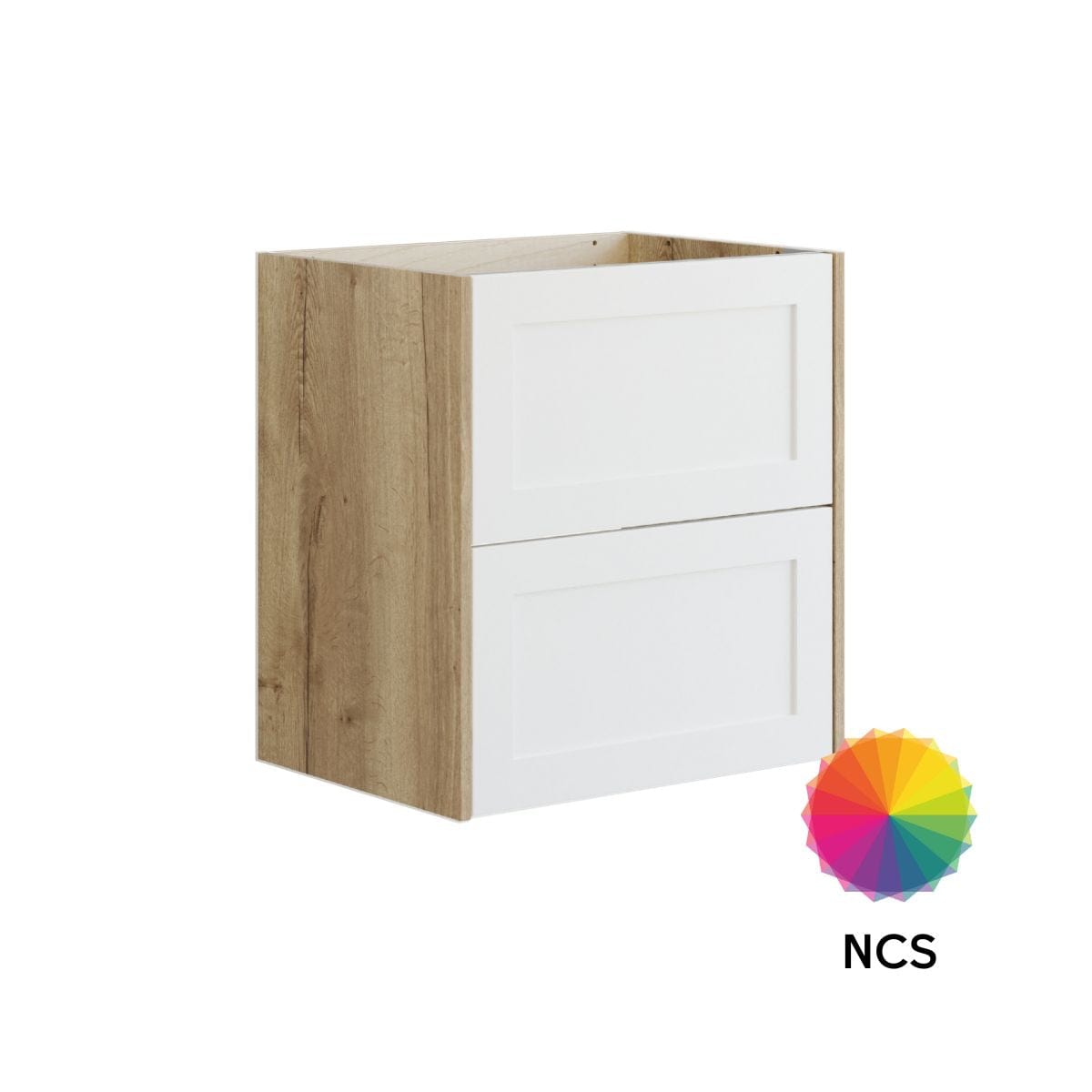 Dansani Inzo Classic Ramme Servantskap 2 skuff B60-120xH64xD44cm Natur eik/NCS farge / 60cm Dansani Servantskap DA-T06-3092