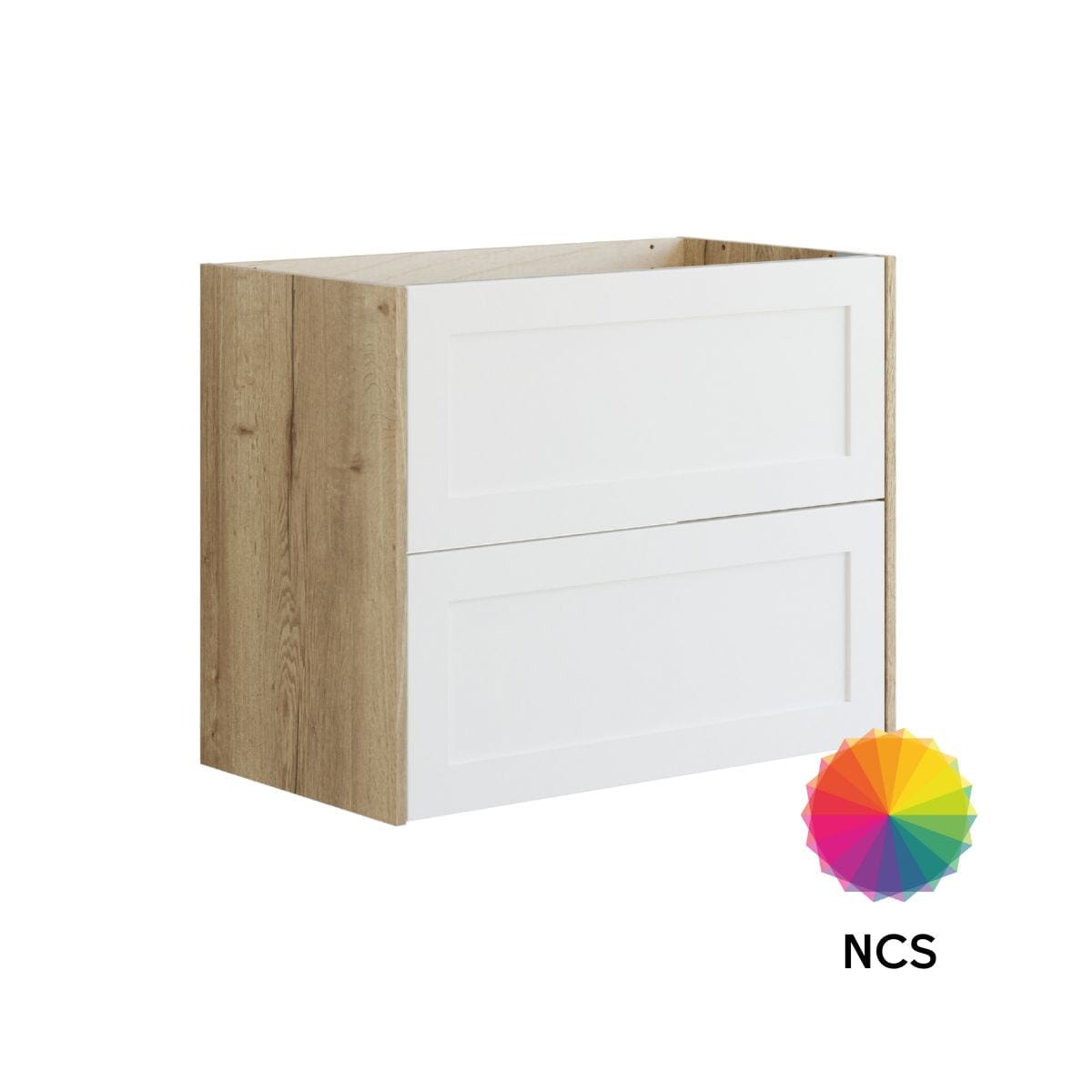 Dansani Inzo Classic Ramme Servantskap 2 skuff B60-120xH64xD44cm Natur eik/NCS farge / 80cm Dansani Servantskap DA-T07-3092