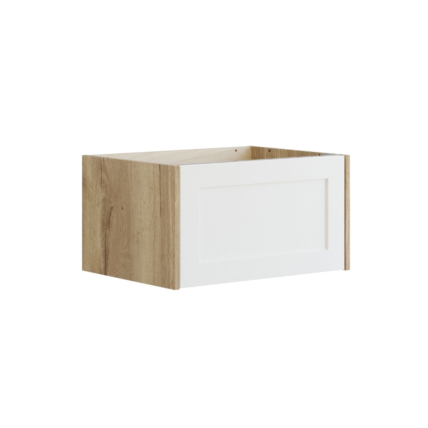 Dansani Inzo Classic Ramme Skap 1 skuff B60-120xH32xD44cm Natur eik/hvit matt / 60cm Dansani Sideskap bad DA-T11-3014