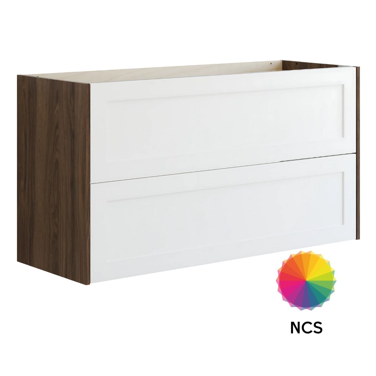 Dansani Inzo Ramme Skap 2 skuff B60-120xH64xD44cm Brun eik/NCS farge / 120cm Dansani Sideskap bad DA-T18-3093